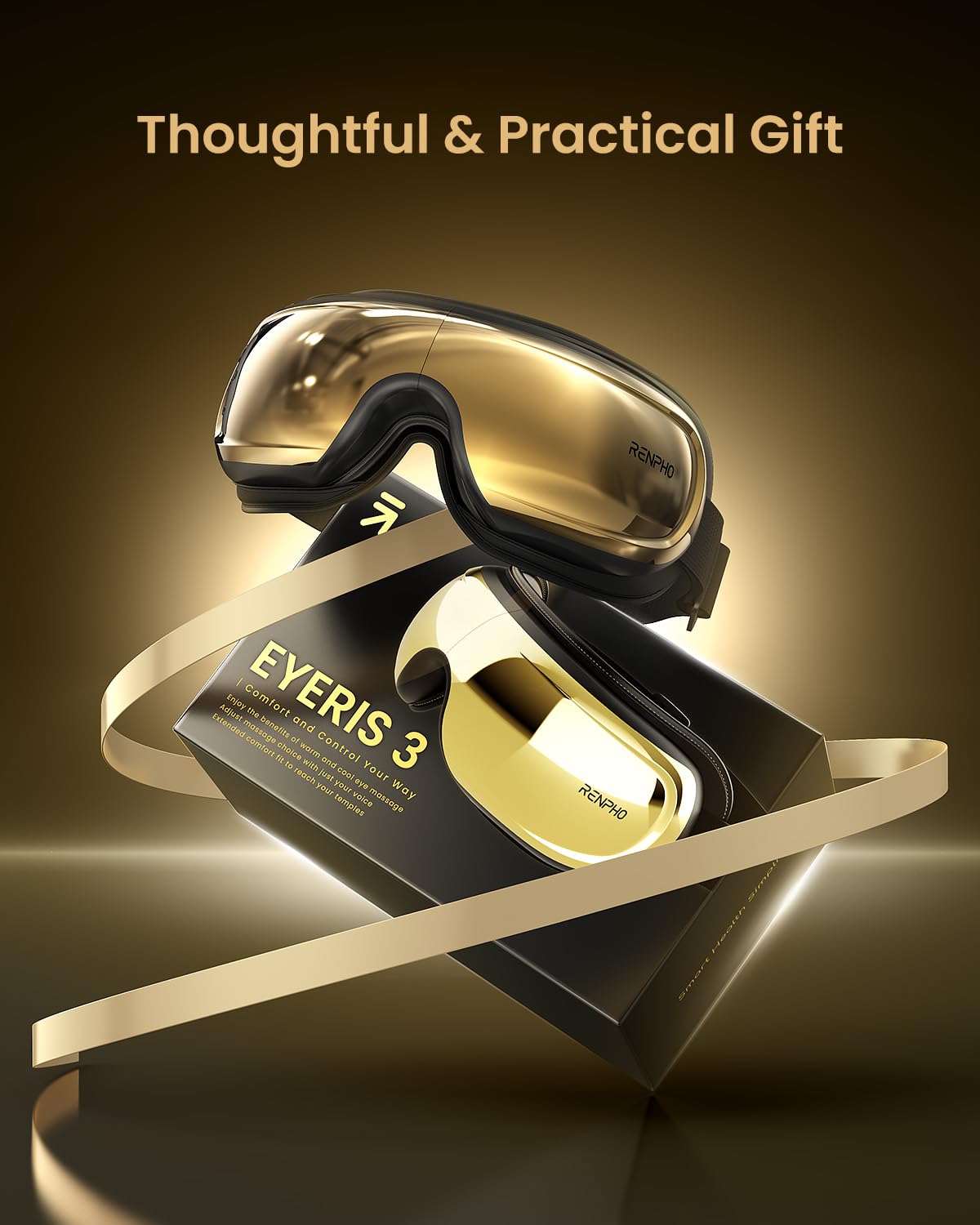 RENPHO FSA/HSA Approved Eye Massager with Heat & Cooling Therapy - Voice Control Eye Massager Mask for Relaxation & Eye Care - Perfect Mothers Day, Birthday Gifts for Women & Men - Use for Stress Relief, Migraine Relief & Better Sleep