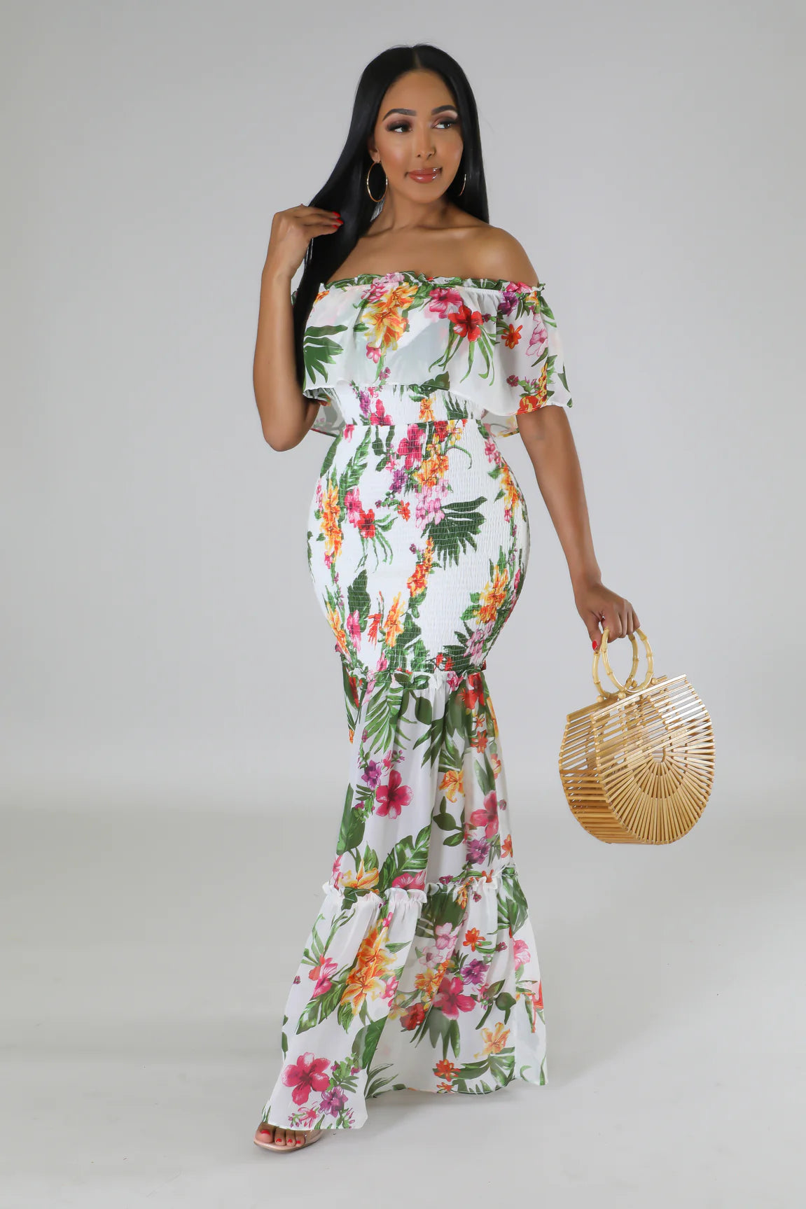 Floral Fantasy Weekend Dress - Elegant Floral Print Summer Dress for Women | Perfect for Beach Vacations, Brunch Dates & Outdoor Parties