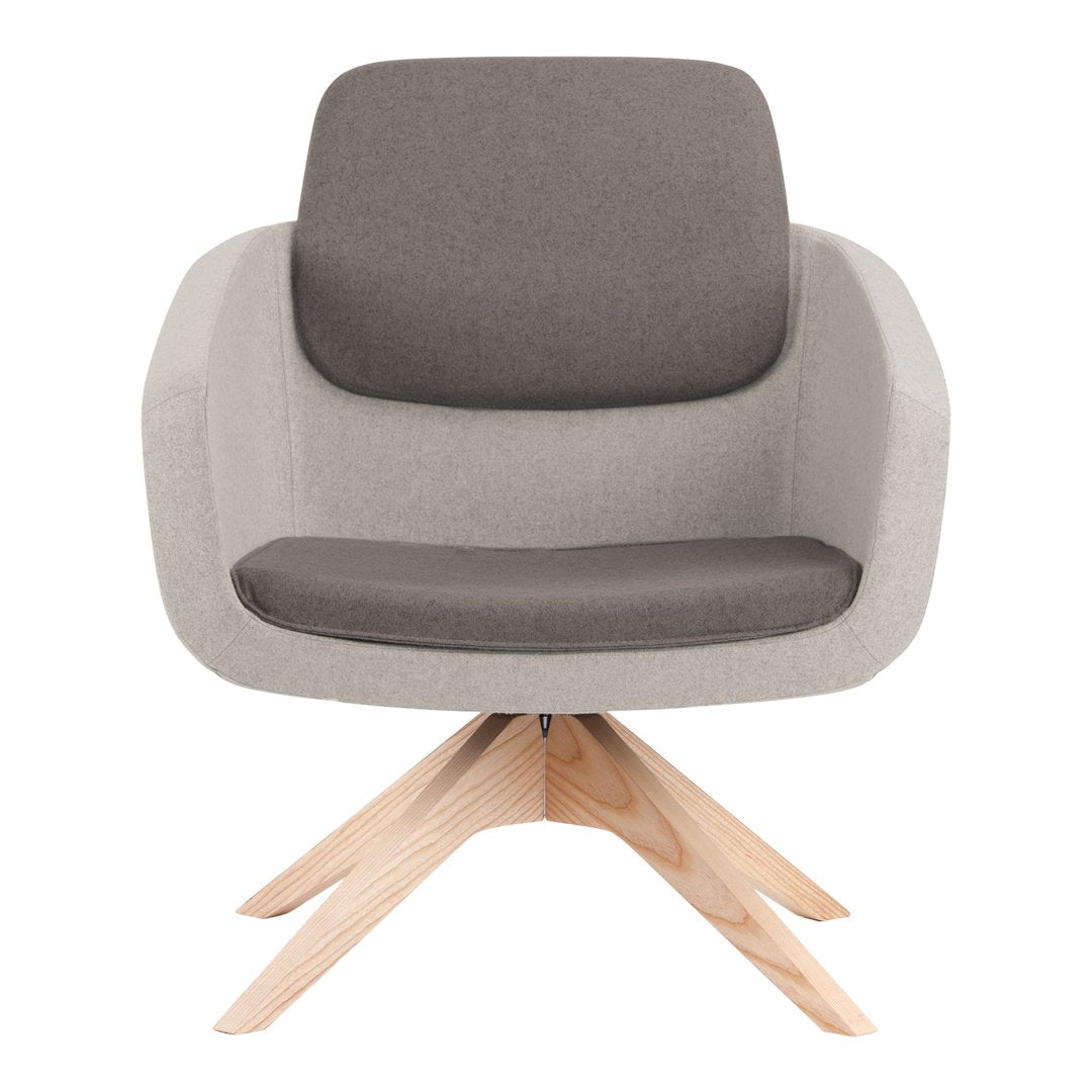 Arca Lounge Armchair with Solid Wood Base - Modern Accent Chair for Living Room, Bedroom, or Office