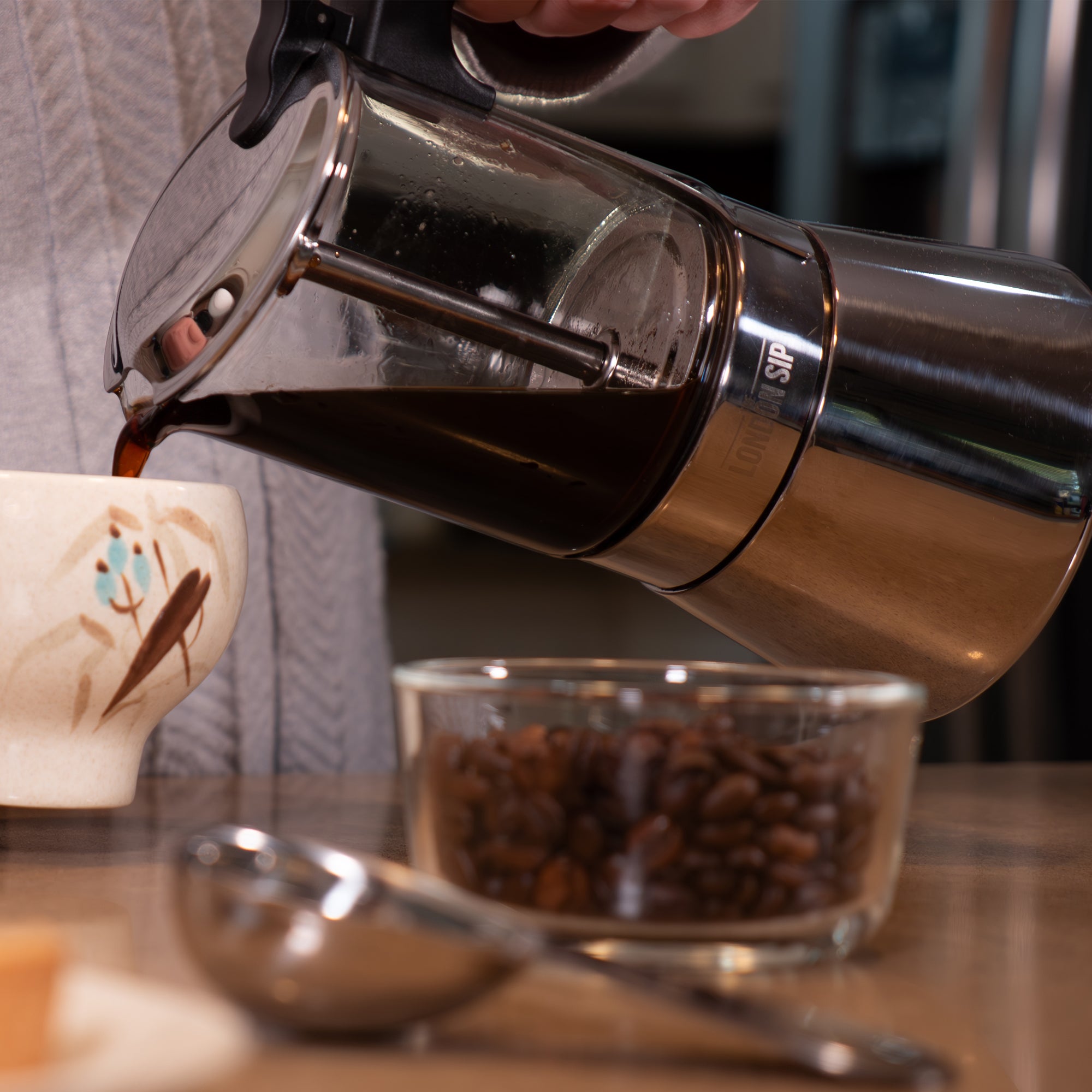 Premium Glass Stovetop Espresso Coffee Maker - Italian Style Moka Pot for Rich Espresso & Coffee - Perfect for Home, Camping & Gifts