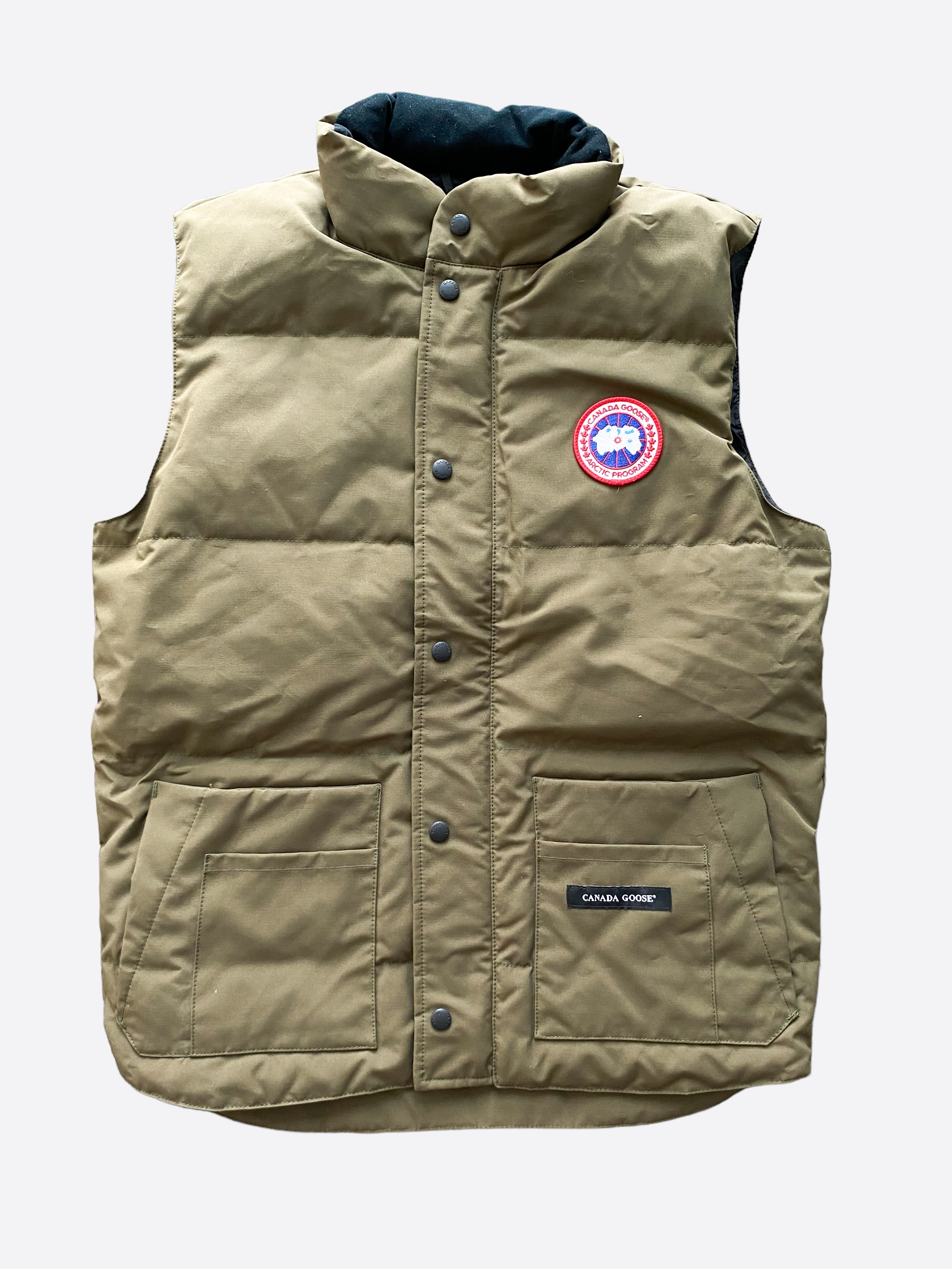 Canada Goose Military Green Freestyle Vest for Men - Lightweight Down Insulated Puffer Jacket for Outdoor Activities, Hiking & Winter Sports