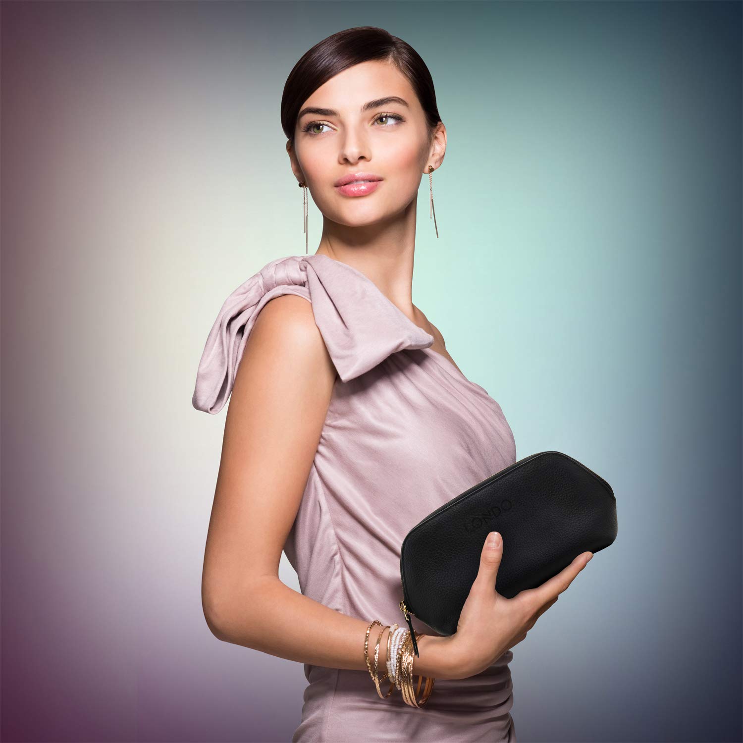 Genuine Leather Makeup Bag for Women - Waterproof Cosmetic Pouch & Travel Toiletry Organizer, Luxury Clutch for Makeup Brushes, Jewelry & Essentials | Perfect for Travel, Gym, Daily Use & Gift