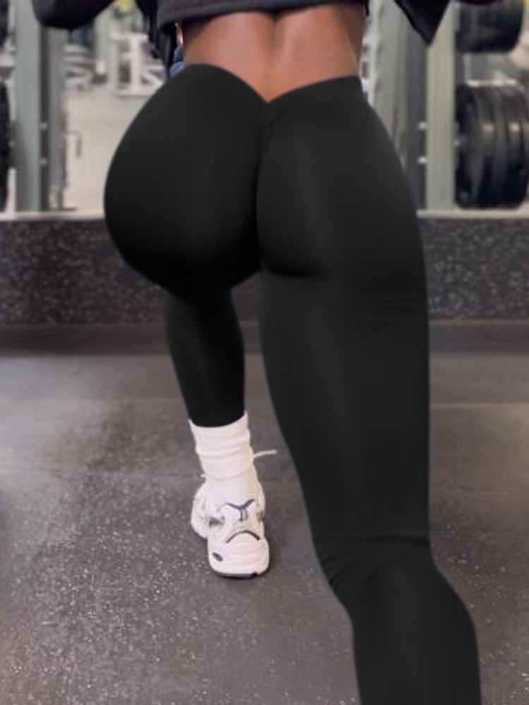 ZASUWA Women's High Waisted Scrunch Butt Lifting Leggings - Deep V Back Yoga Pants for Workout, Gym & Casual Wear