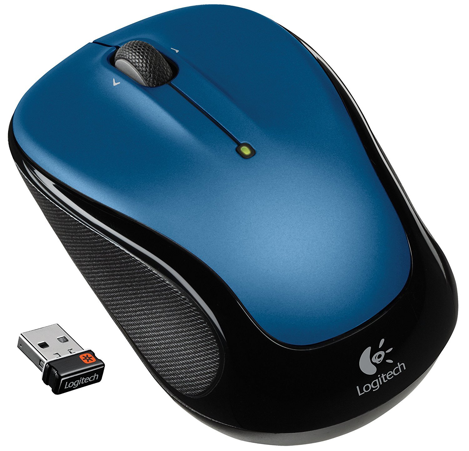 Logitech M325 Wireless Mouse - Ergonomic Ambidextrous Optical Mouse with Comfortable Rubber Grips, 2.4GHz Wireless Technology, 5 Programmable Buttons for PC/Laptop/Mac (Blue, Renewed) - Perfect for Office Work, Home Use & Travel