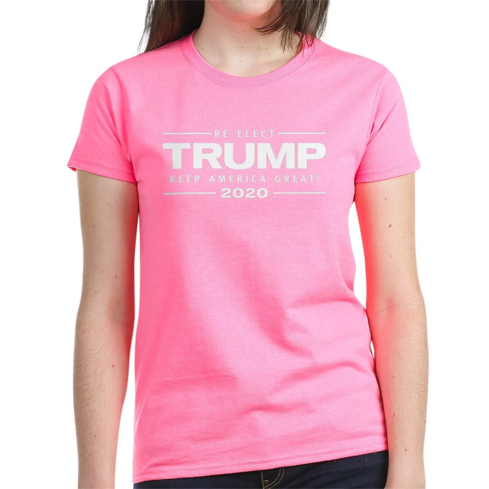 Trump 2020 Keep America Women's Cotton T-Shirt - Patriotic Political Campaign Tee for Women - Perfect for Election Rallies, Conservative Events & Fourth of July Celebrations