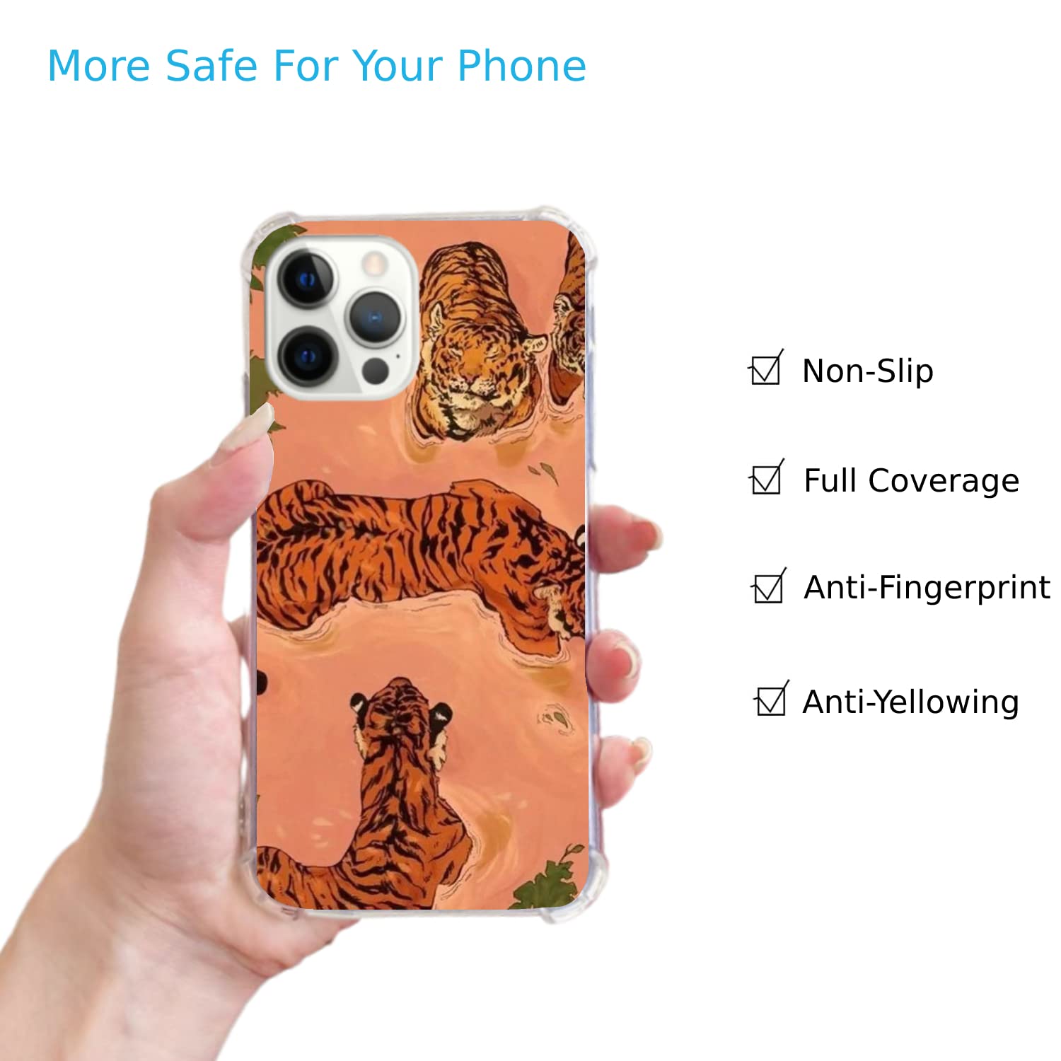 Cool Tiger Case for iPhone 11 Pro Max - Wild Tiger Swimming Design Soft TPU Bumper Cover for Teens, Men & Women | Trendy Protective Phone Case for Daily Use, Travel & Outdoor Activities