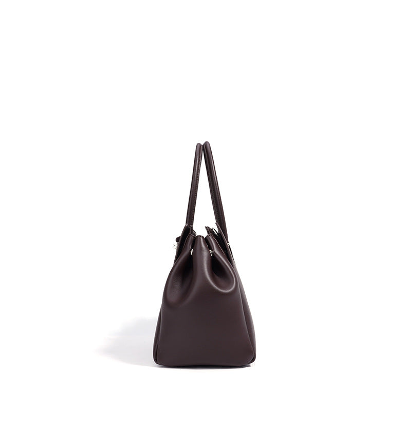 Stylish Genuine Leather Work Tote Bag for Women - Professional Office Laptop Bag with Multiple Pockets - Perfect for Business Meetings, Commuting & Travel