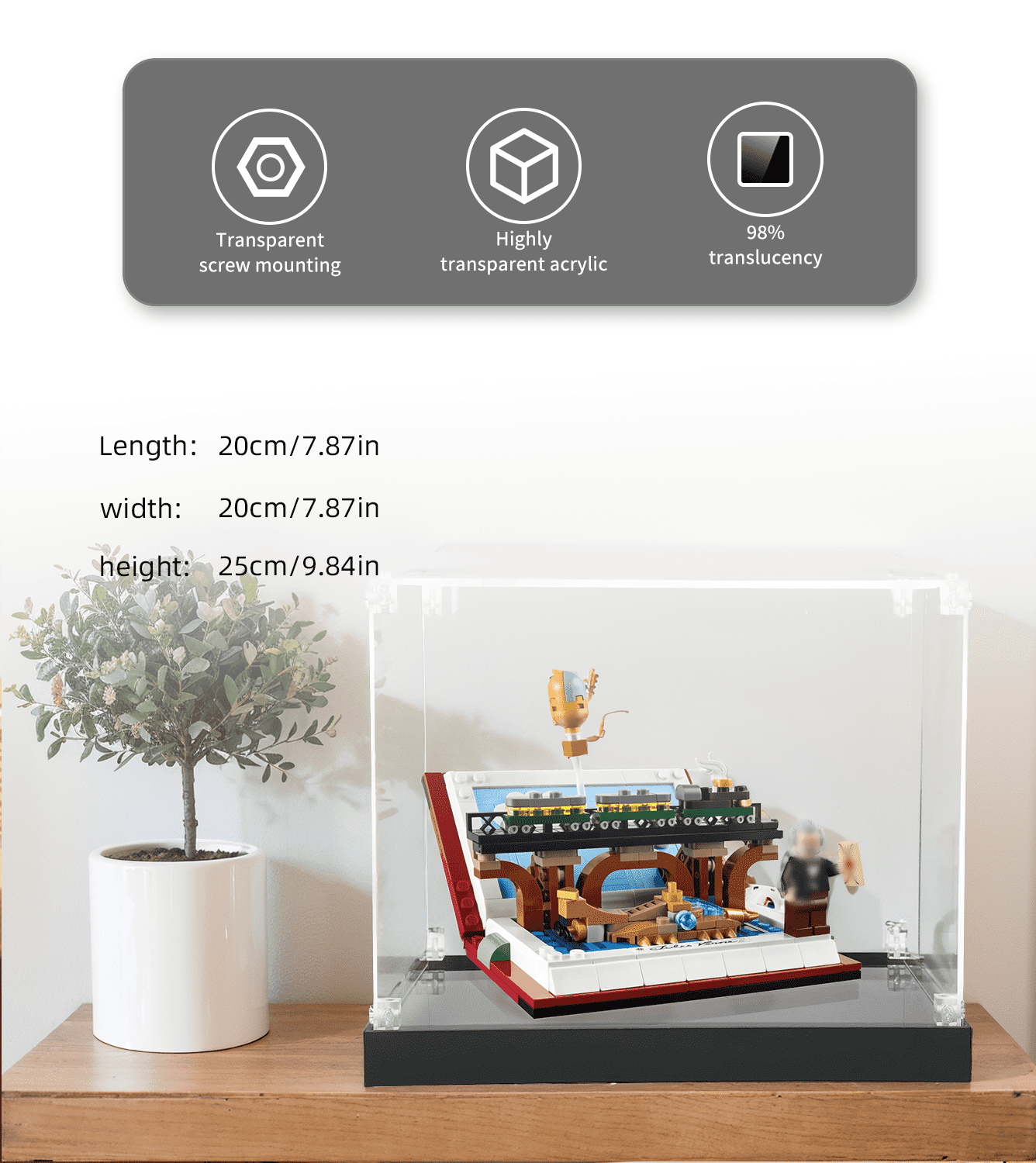 LEGO Tribute to Jules Verne's Books 40690 Display Case - Protective Showcase for LEGO Collectibles | Perfect for Home Decor, Office Display & Gift Giving