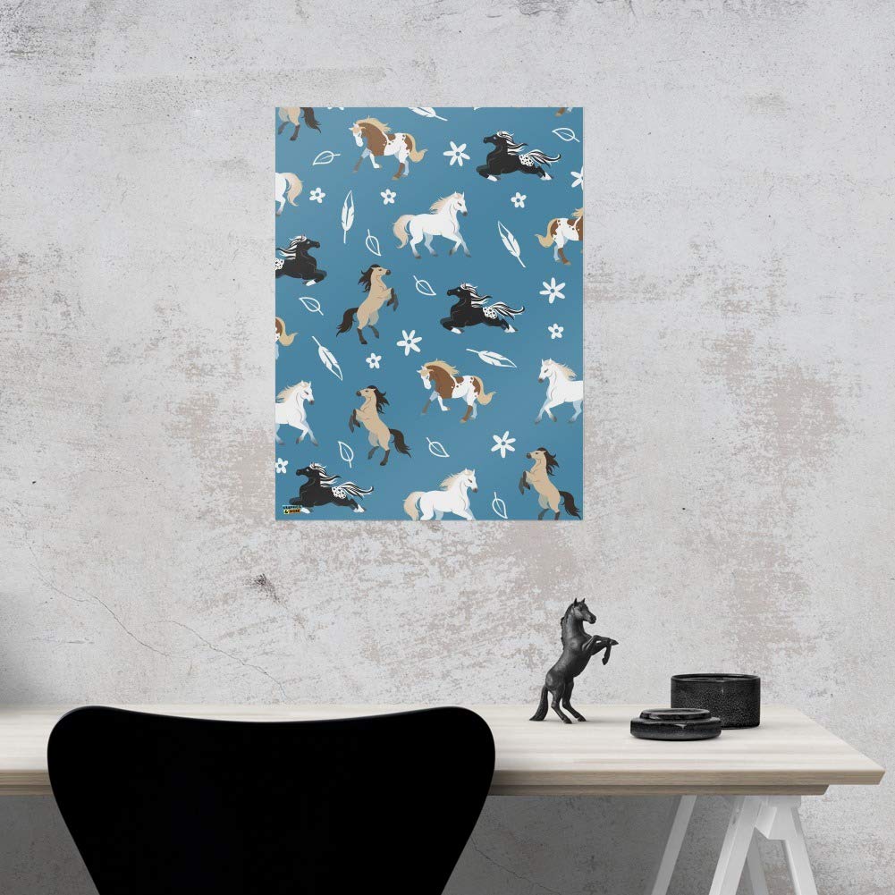 Frolicking Horses Wall Art - Modern Home & Office Decor - Perfect for Living Room, Bedroom, or Workspace