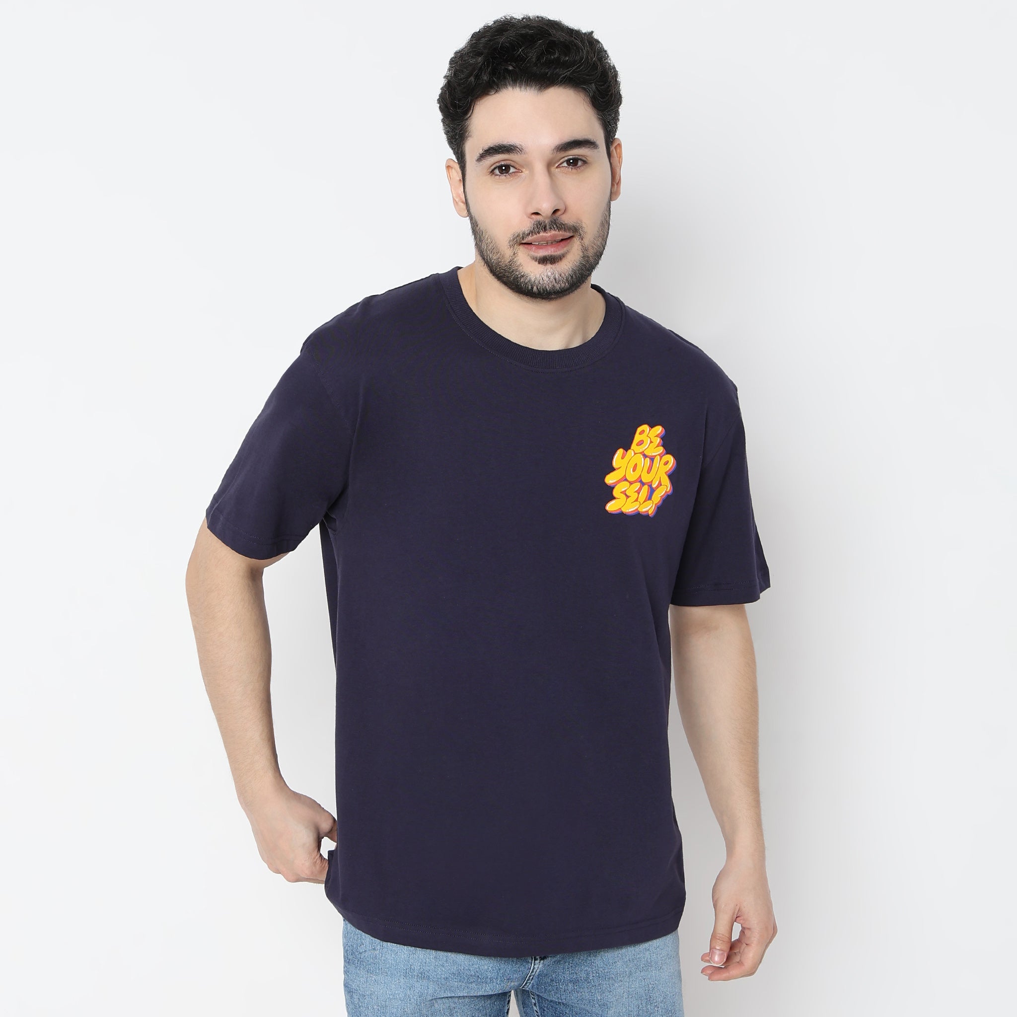 Oversized Graphic Crew Neck Slogan T-Shirt for Men & Women | Trendy Casual Streetwear Tee | Perfect for Everyday Wear, Outings & Social Events