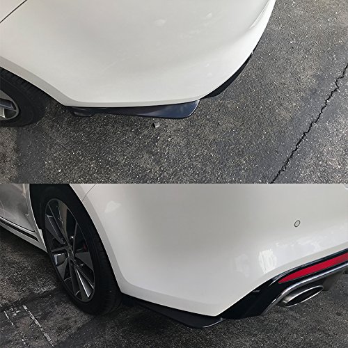IKON MOTORSPORTS Rear Lip Splitters - Universal Fit for Any Car, Black PP Polypropylene Rear Bumper Lip Diffuser Guard Conversion (Unpainted) - Enhance Style & Aerodynamics for Sports Cars & Tuner Vehicles