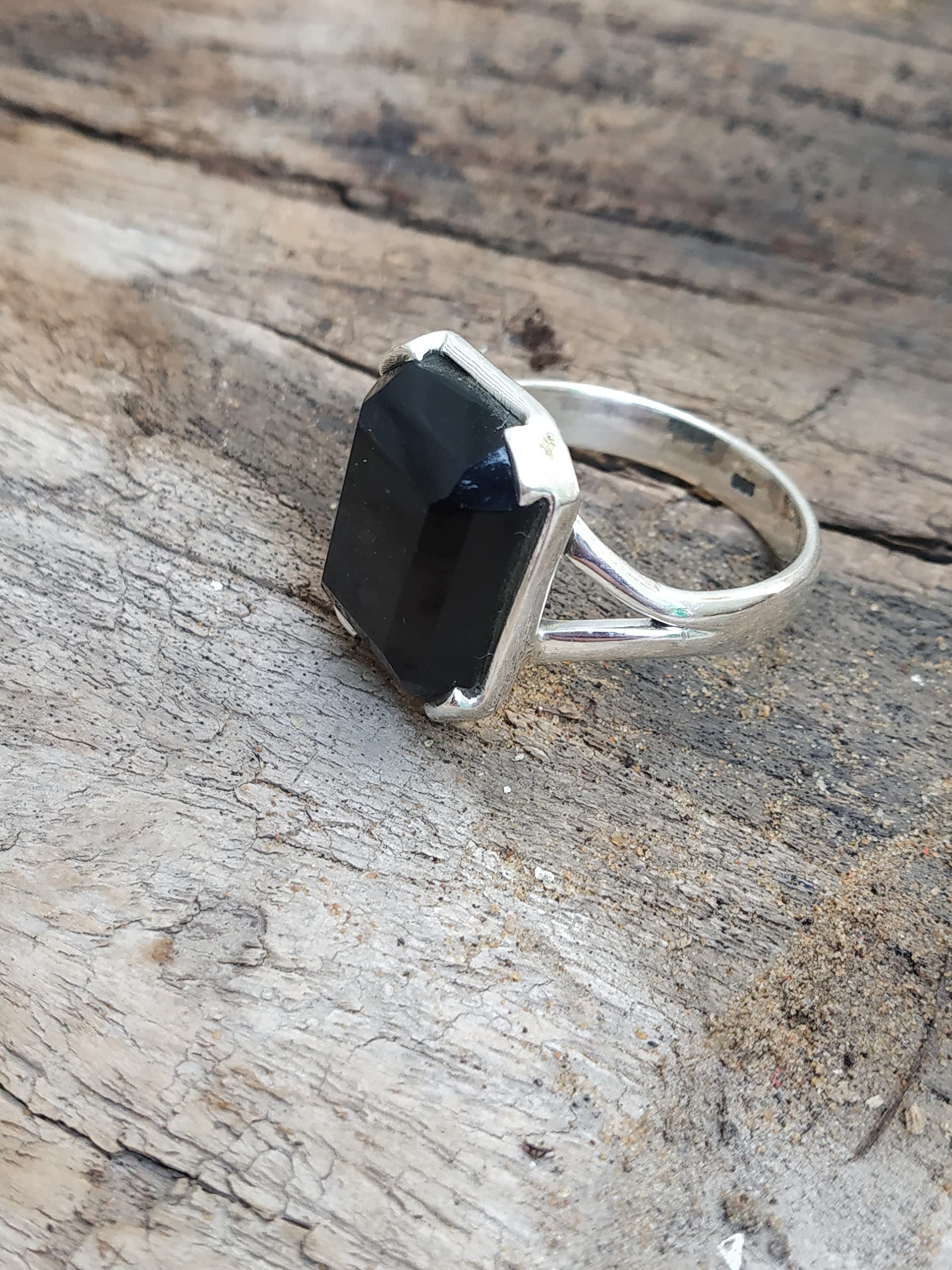 Black Onyx Ring 925 Sterling Silver Handmade Statement Ring for Women | Emerald Cut Gemstone Jewelry | Christmas Gift, Boho Style | Perfect for Parties, Weddings & Everyday Wear