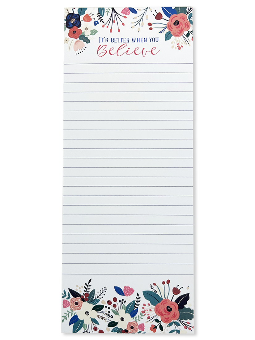 Better To Believe Chunky List Pad - 3-Pack Sticky Notes with Strong Adhesive for Office, School & Home Organization - Perfect for To-Do Lists, Reminders & Planning