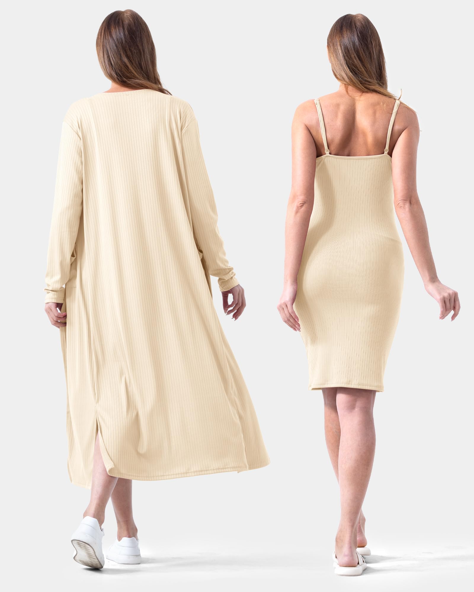 RNXRBB 2-Piece Maternity Dress Set - Adjustable Fall Cardigan & Bodycon Long Sleeve Dress for Baby Shower, Wedding Guest | Pregnancy Outfit for Special Occasions & Everyday Wear
