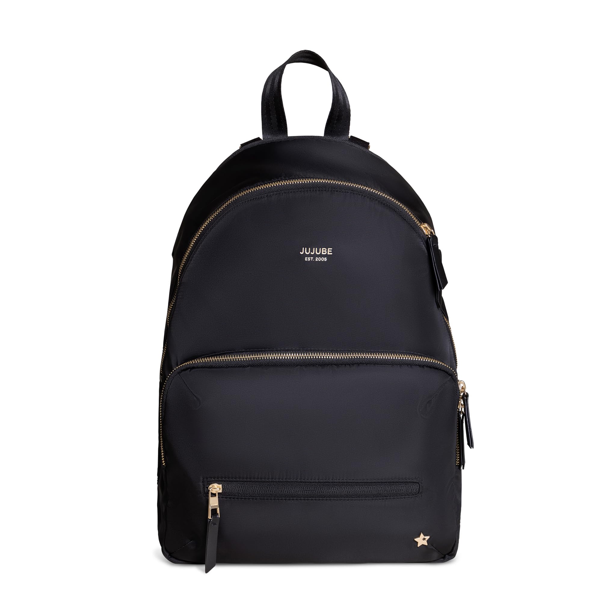 JuJuBe Everyday Diaper Backpack for Moms - Large Baby Travel Backpack with Changing Pad & Stroller Straps | Perfect for Carrying Bottles, Wipes, Diapers & Pacifiers | Ideal for Daycare, Travel & On-the-Go Parents (Black)