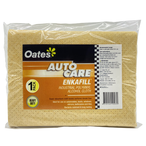 Oates Big Chamois Enkafill Perforated Cleaning Cloth 54 x 55cm - Premium Microfiber Towel for Car Detailing, Glass Cleaning & Household Use