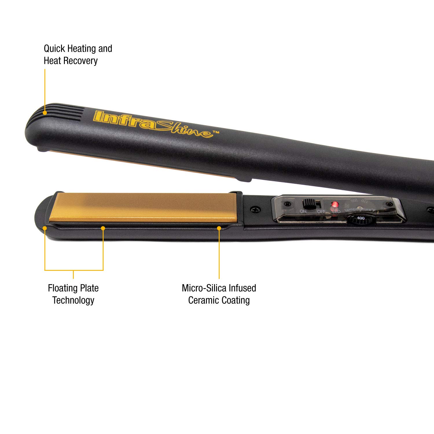 Original Medium Flat Iron 1 Inch - Black Ceramic Floating Plates for Smooth Shiny Frizz-Free Hair - Professional Hair Straightener for Home & Salon Use - 1 Year Warranty - Made in Korea - Perfect for Styling, Straightening & Smoothing Hair Daily