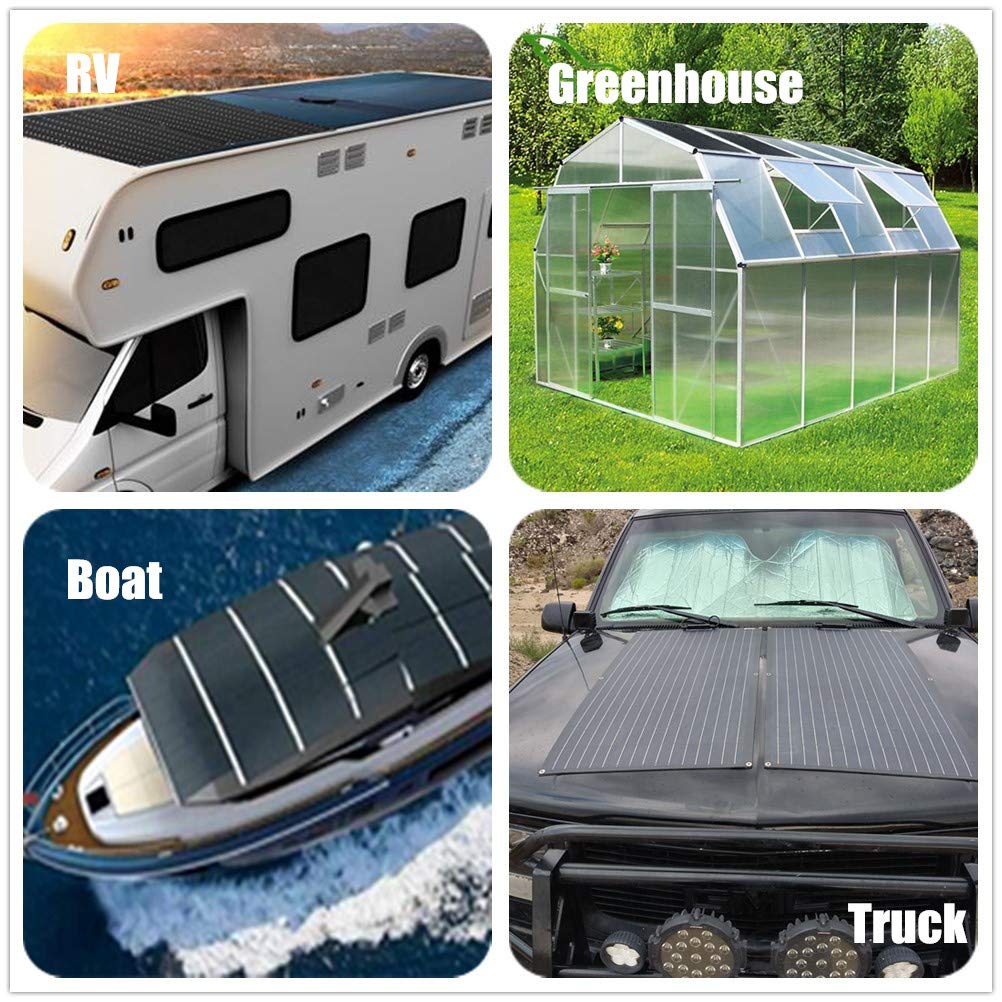 2X 100W Flexible Monocrystalline Solar Panels | 200W Portable Solar Kit with Durable Surface | Perfect for RV, Boat, Motorhome, Travel Trailer & Off-Grid Power Supply