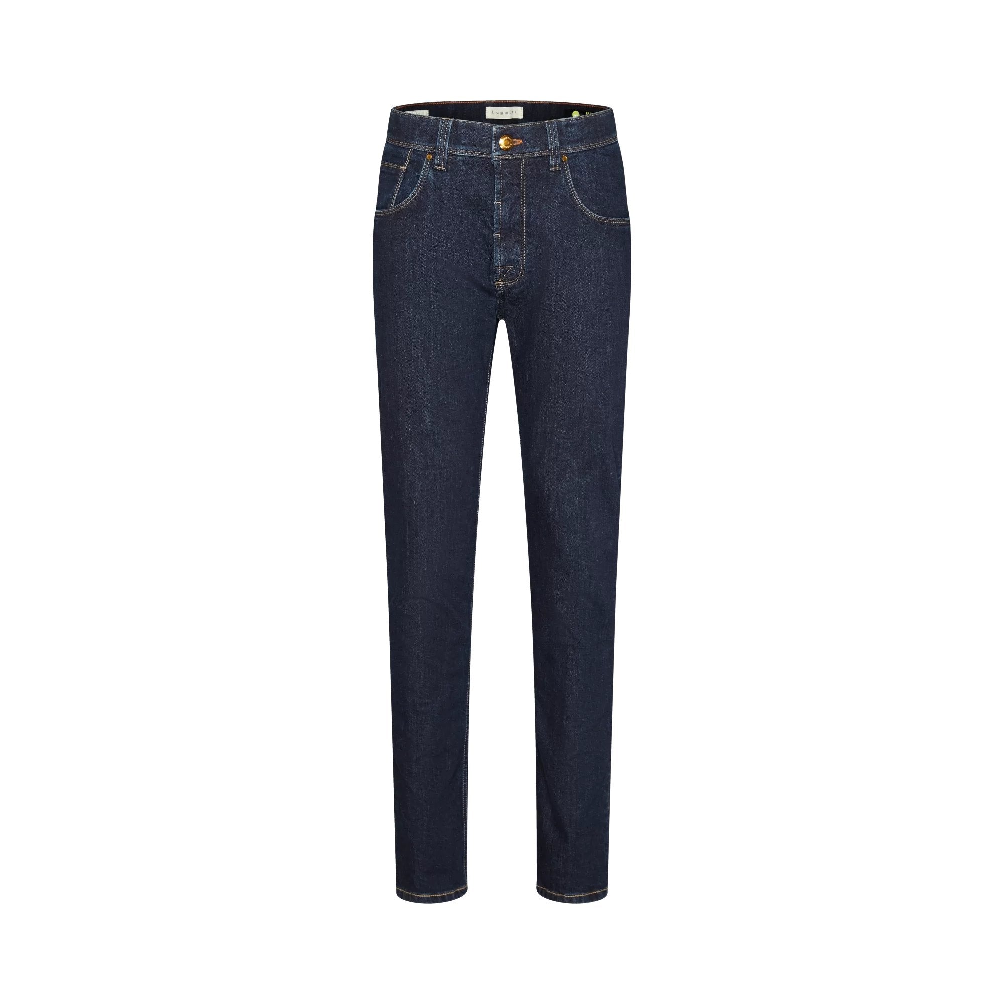 BUGATTI Men's Slim Fit Stretch Denim Jeans - Navy Blue & Classic Denim Wash - Comfortable & Stylish for Casual Wear, Work & Everyday Outfits