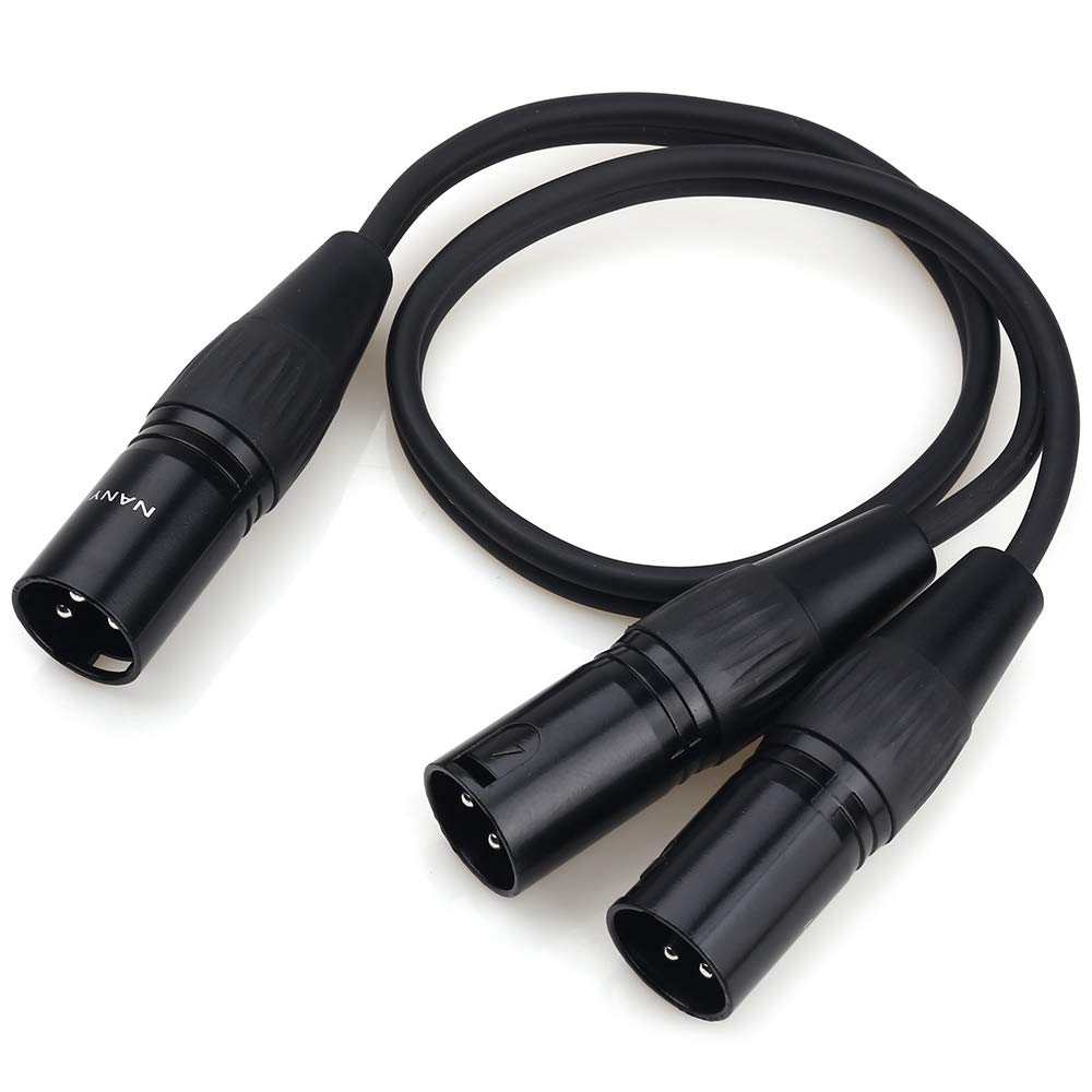 Premium XLR to XLR Microphone Cable - 3-Pin Male to Male DMX Patch Cord with Oxygen-Free Copper (1.6 Feet) - Ideal for Studio Recording, Live Performances & DJ Equipment