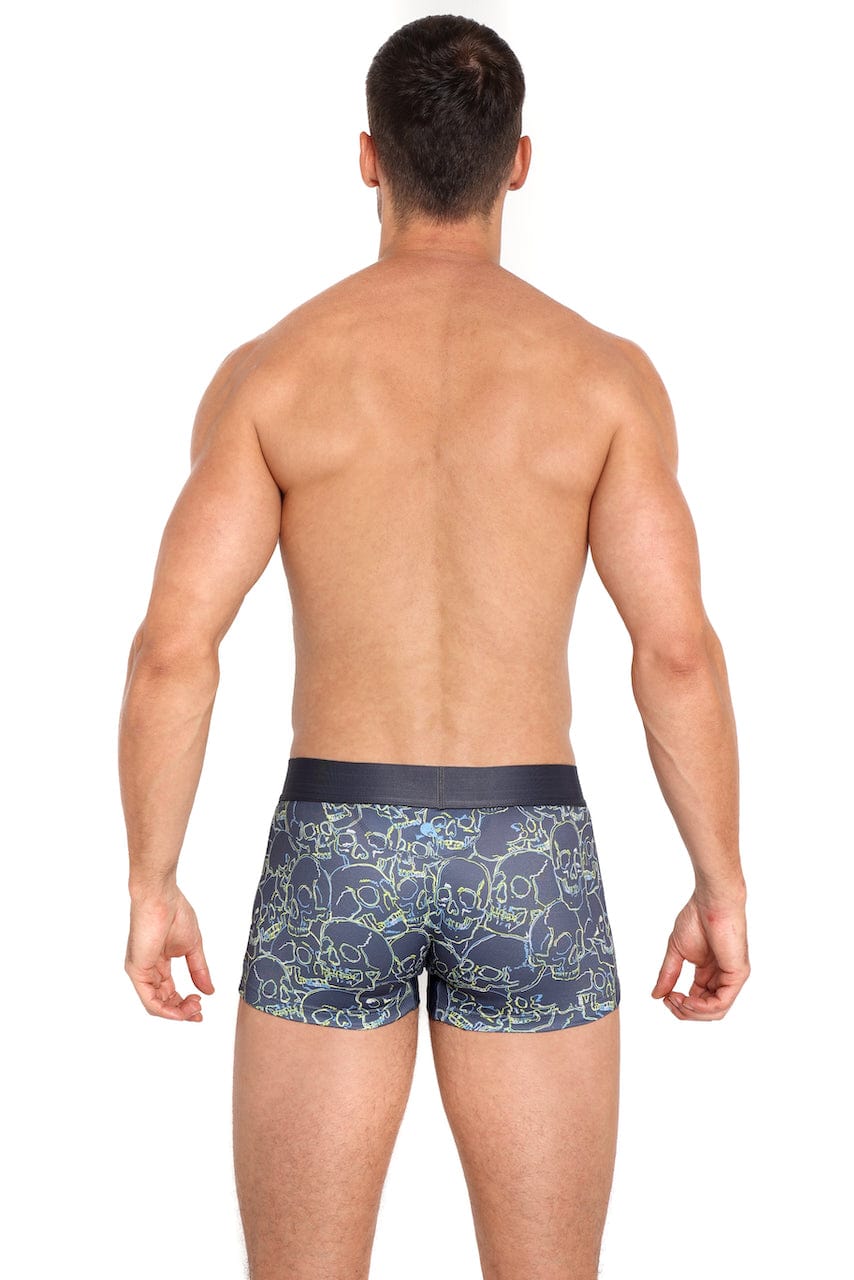 Outline Tossed Skulls Swim Trunks for Men - Trendy Beach Shorts for Swimming, Surfing & Summer Vacations