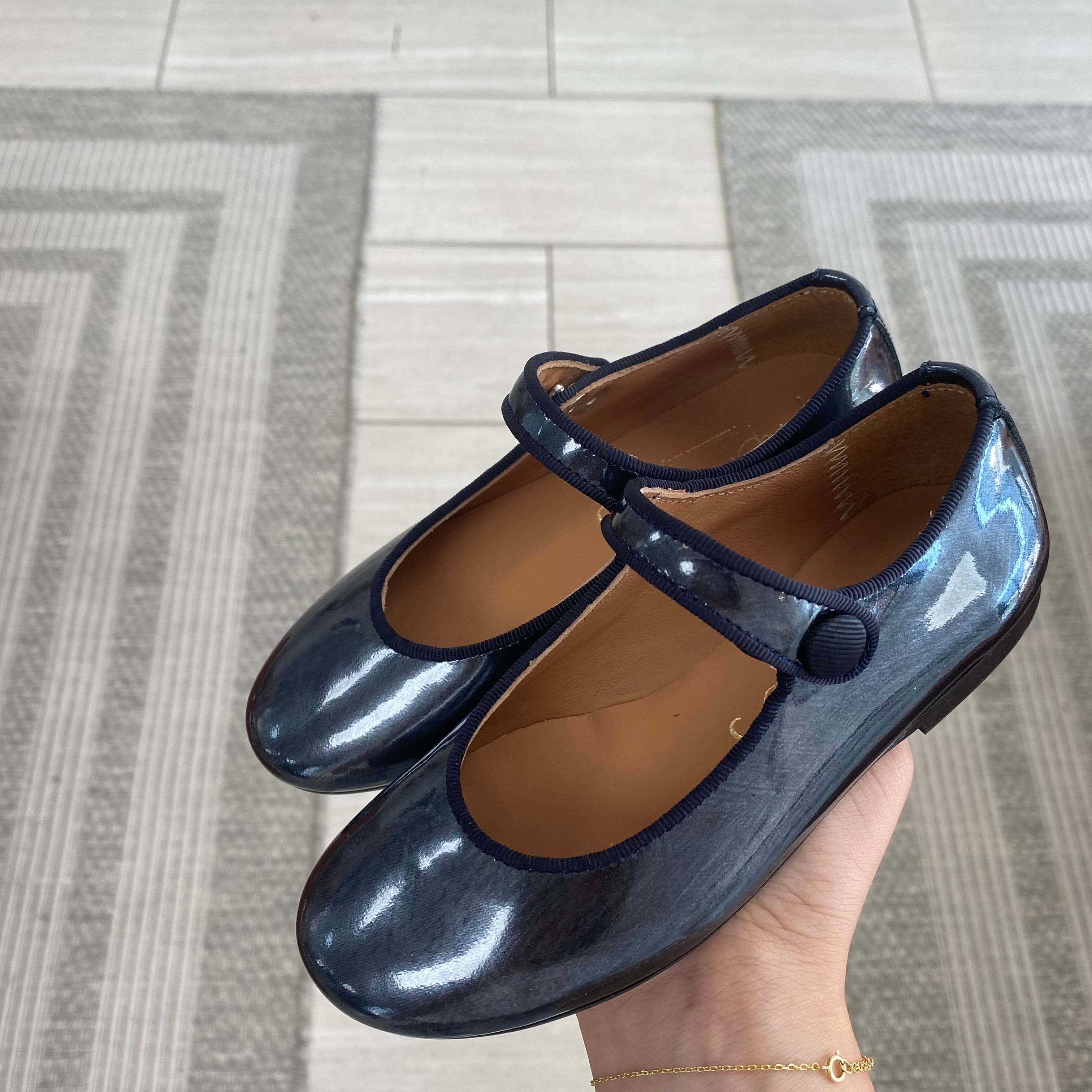 Navy Patent Leather Mary Jane Shoes for Women - Classic Comfort & Style for Work, Parties & Everyday Wear