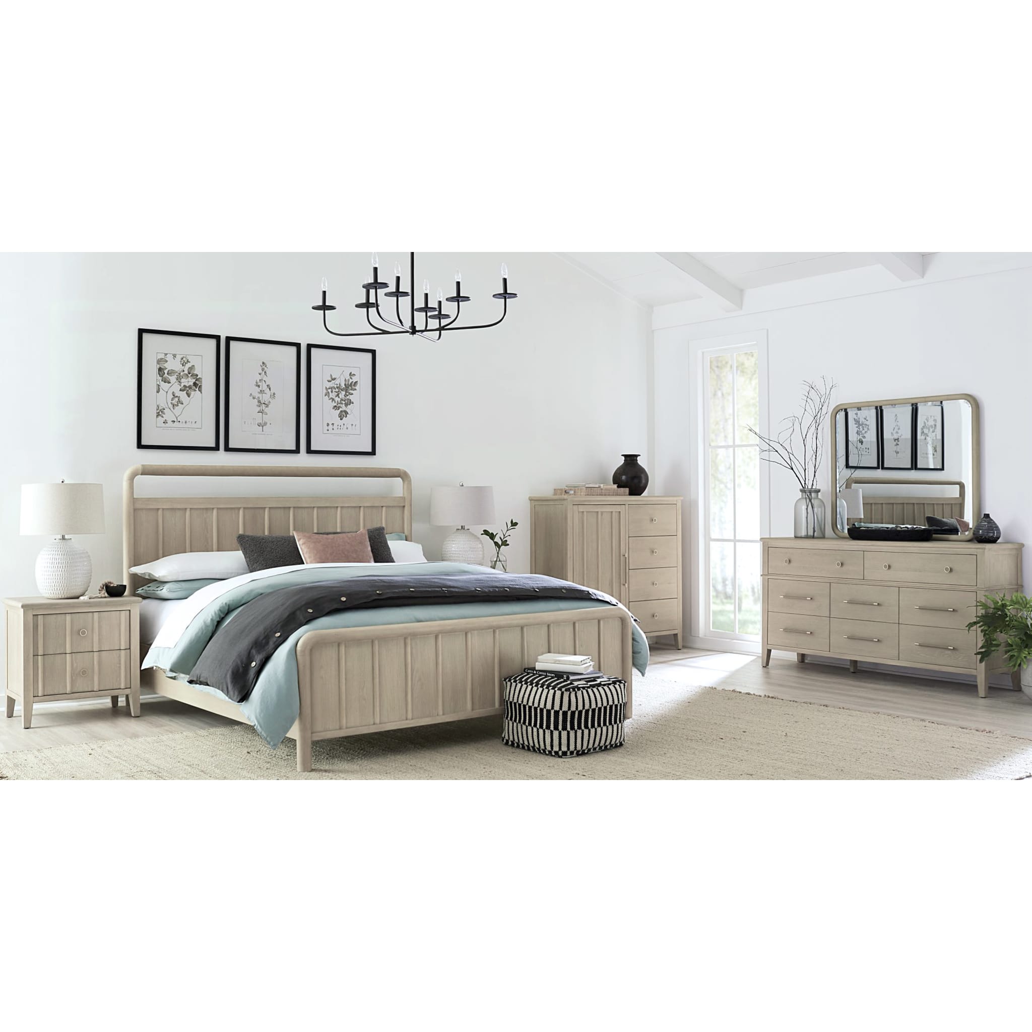 Camden 6-Drawer 1-Door Oak Wood Dresser Chest in Chai Finish - Perfect for Bedroom Storage & Closet Organization