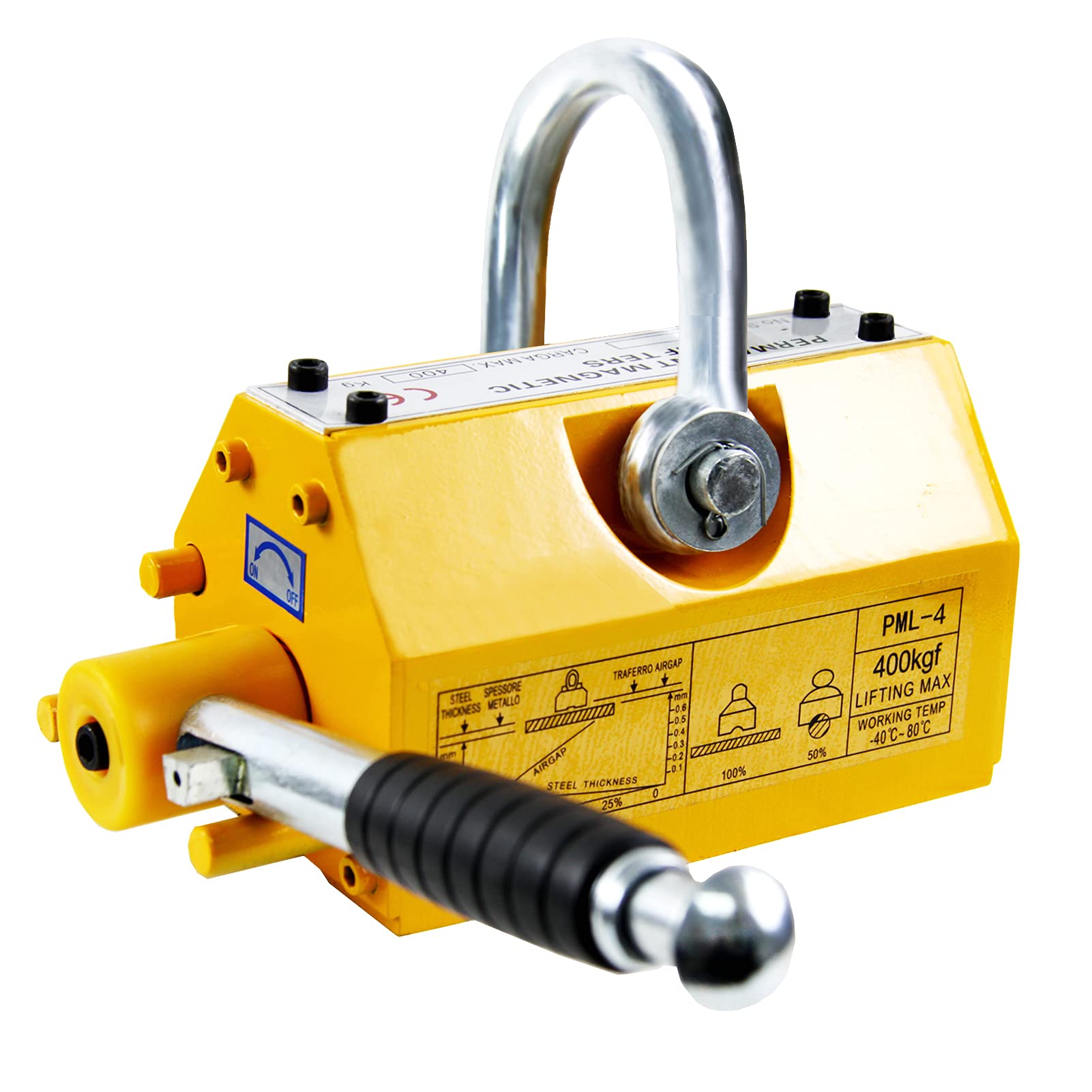 1320 Lbs Magnetic Lifter - Heavy Duty Permanent Lifting Magnet with Quick Release for Steel Plates & Boards | Shop Crane & Hoist Compatible | Perfect for Metal Fabrication, Construction & Warehouse Lifting Operations