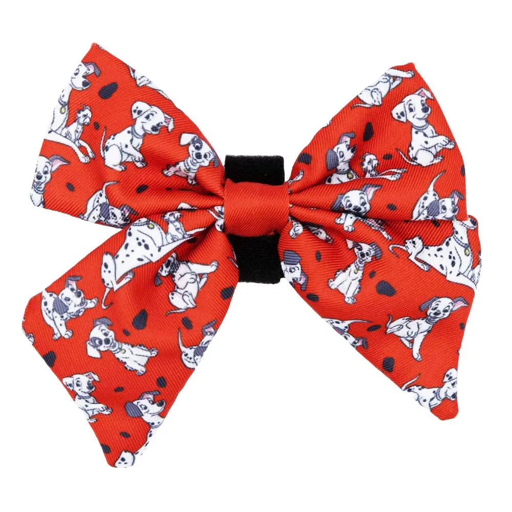 Disney 101 Dalmatians Dog Collar with Sailor Bow - Adjustable Pet Necklace for Small Medium Dogs - Perfect for Costume Parties & Photo Shoots
