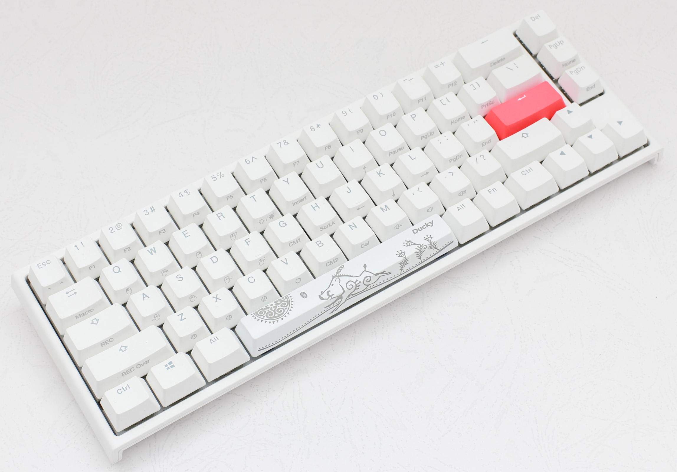Ducky One 2 SF RGB Pure White 65% Compact Mechanical Keyboard - Cherry MX Silent Red Switches, Double Shot PBT Keycaps, RGB Backlit for Gaming & Typing - Perfect for Esports, Office Work & Programming