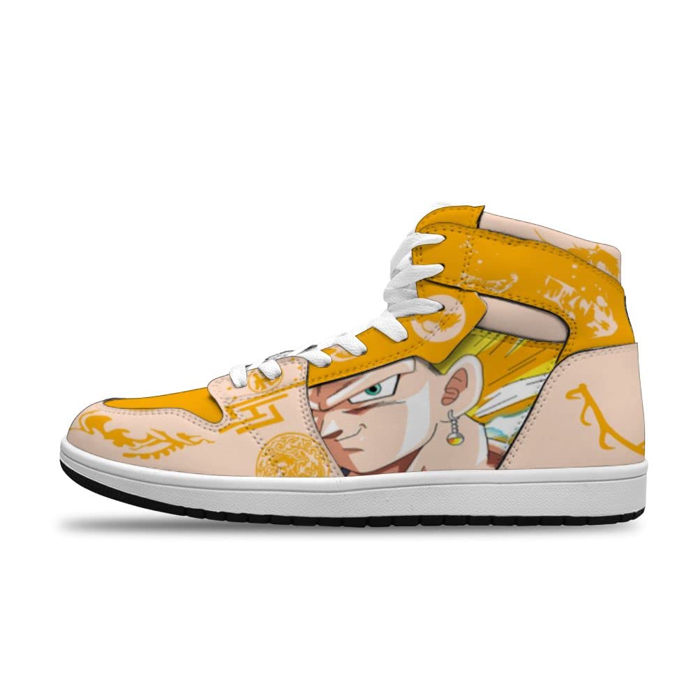 Custom Saiyan Anime Basketball Shoes for Men & Women - Trendy Sports Sneakers for Running, Gym & Casual Wear - Cool Dragon Ball Z Inspired Design