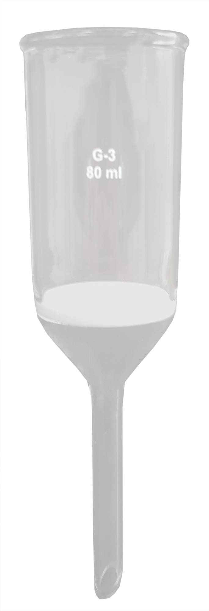 FNL-SINT-80-3-5 80ml Laboratory Sintered Glass Funnel with 3 Porosity - Pack of 5 - Ideal for Filtration, Chemistry Experiments, and Lab Analysis