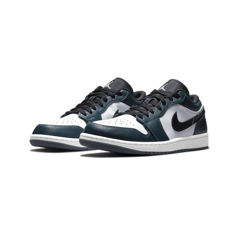 Air Jordan 1 Low GS Sneakers - Dark Teal, Armory Blue & White Basketball Shoes for Girls | Perfect for School, Sports & Casual Wear