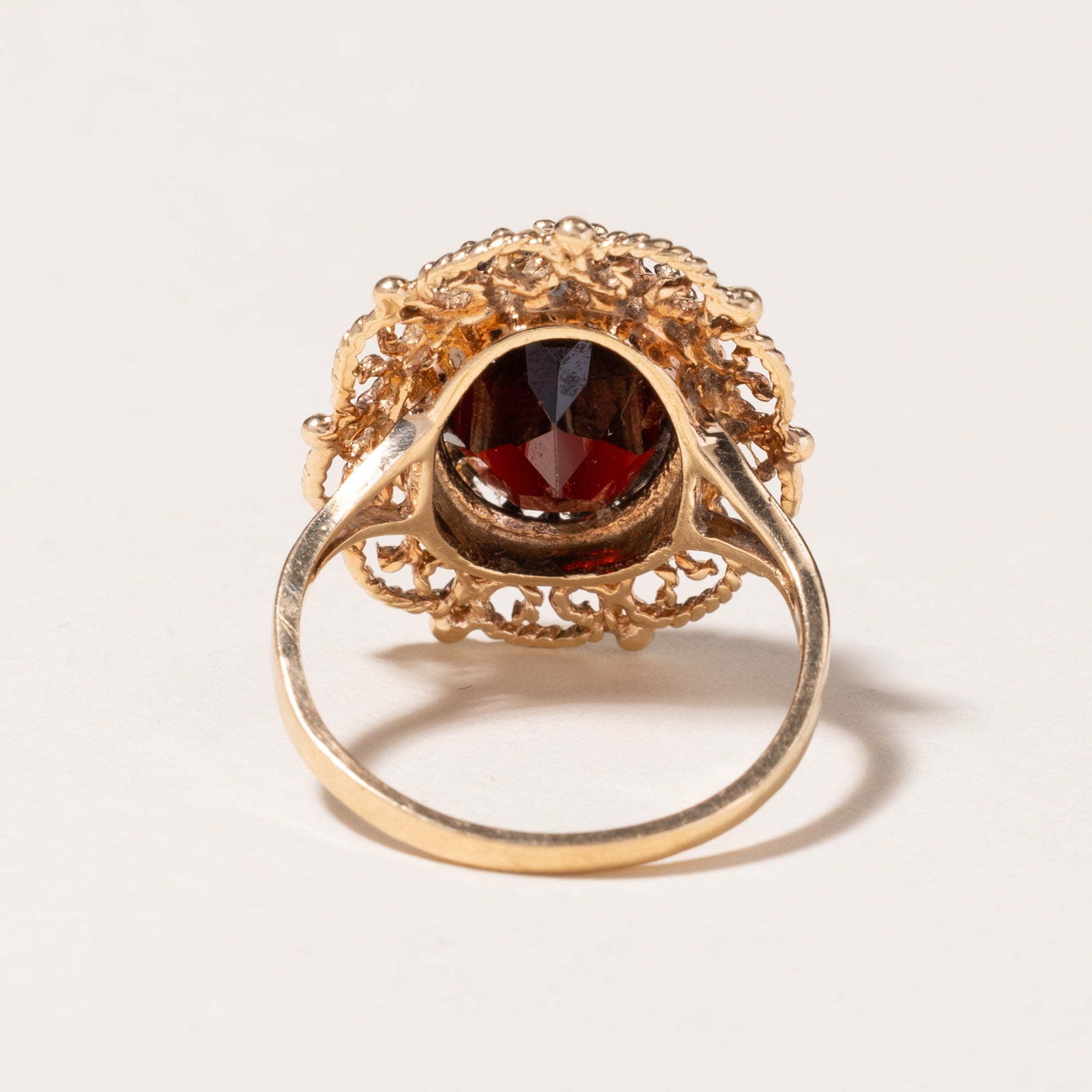 10K Yellow Gold Garnet Ring for Women - 7.01ct Genuine Garnet Gemstone, Size 7.75, Dainty Birthstone Jewelry - Perfect for Anniversary, Birthday Gifts & Everyday Elegance