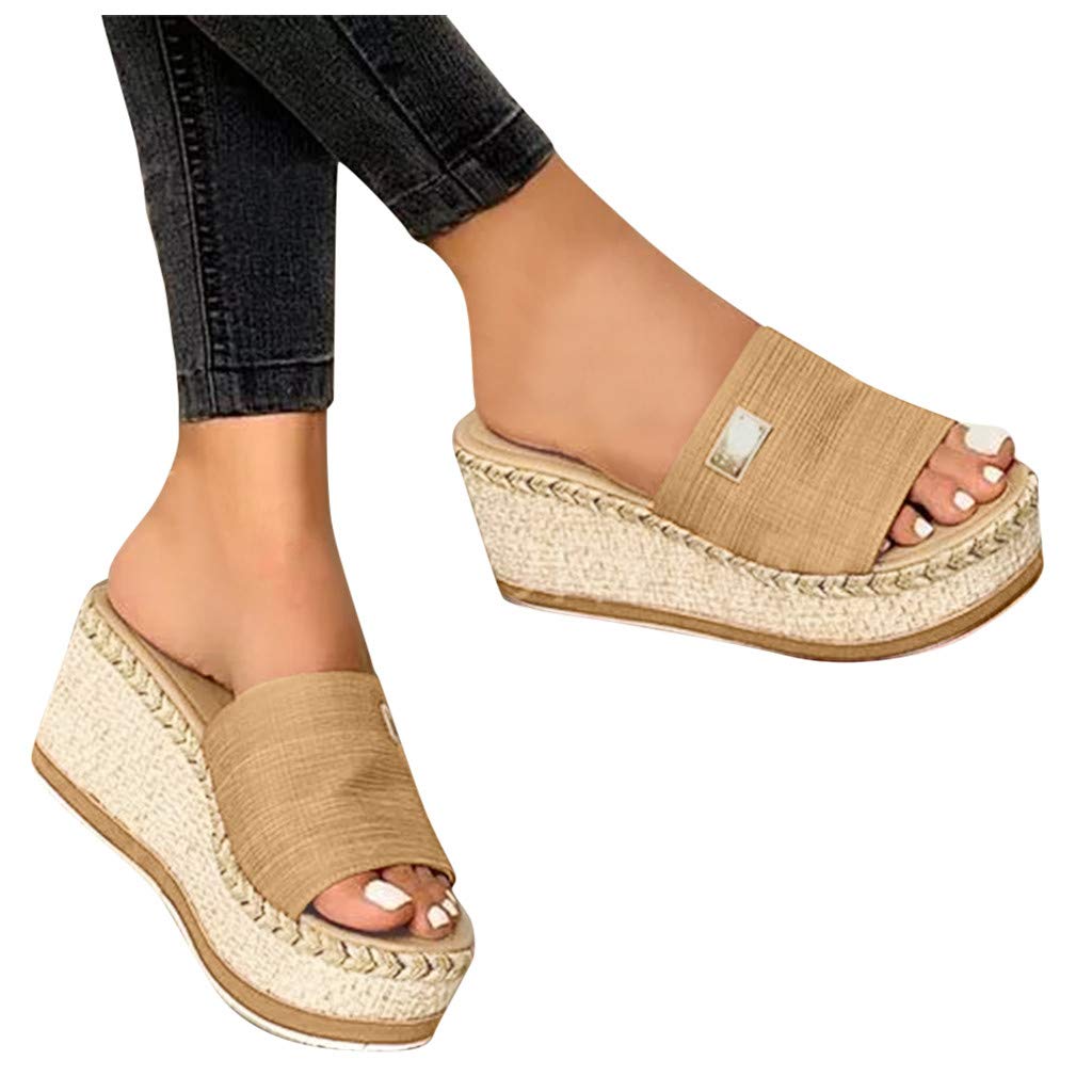 Women's Wedge Sandals - Comfortable Platform Walking Shoes with Open Toe & Chunky Heel | Roman Style Espadrille Flats for Summer, Beach, and Casual Outings