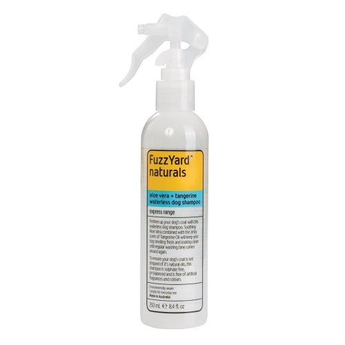 FuzzYard Waterless Dog Shampoo Spray - Aloe Vera & Tangerine Scented Pet Grooming Mist for Odor Control & Freshness - Perfect for Travel, Camping & Quick Clean Between Baths