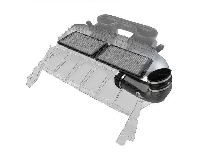 AFE Super Stock Carbon Fiber Cold Air Intake System with Pro DRY S Filters - Compatible with Ram 1500 TRX 6.2L (2021-2024) - High Performance Air Intake for Off-Road & Street Driving