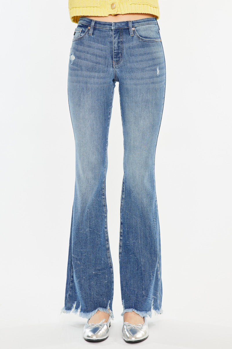 Jennie Medium Rise Wide Leg Jeans for Women - Trendy High Waist Flared Denim Pants - Perfect for Casual Outfits, Street Style & Everyday Wear