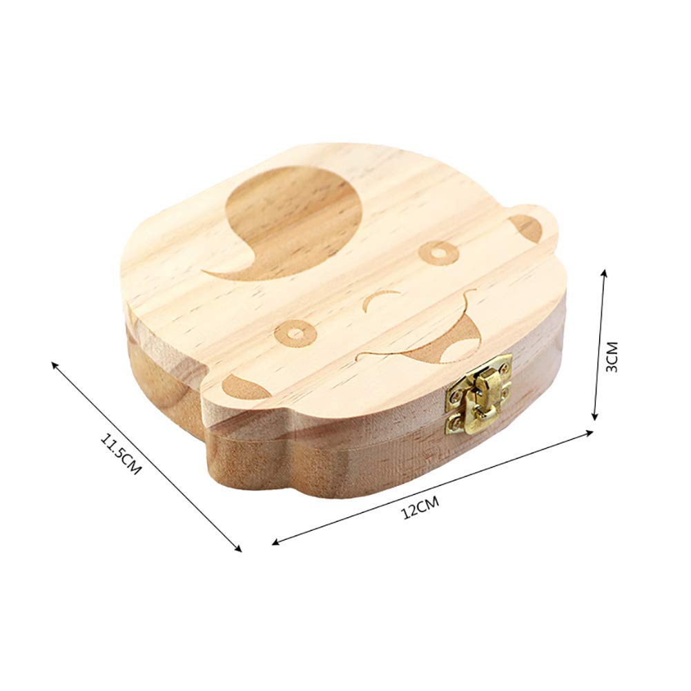 **Glucktrade Wooden Baby Tooth Keepsake Box - Cute Tooth Fairy Box for Kids, Baby Teeth Storage Organizer with Tweezers - Perfect for Boys & Girls, French Design - Ideal for First Tooth, Milestone Memories & Childhood Souvenirs**