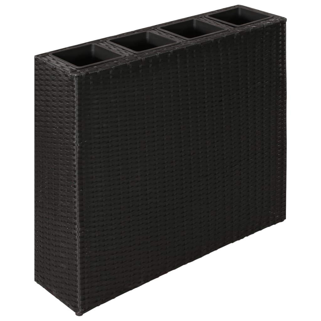 Raised Garden Bed Kit with 4 Removable Pots - Rattan Planter Box with Drainage Holes for Indoor Outdoor Plants, Flowers, Herbs - Perfect for Patio, Balcony, Backyard Gardening & Home Decor