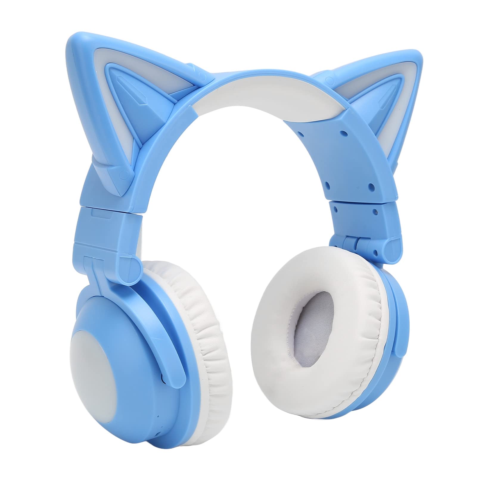 RGB Cat Ear Headphones - Wireless Bluetooth & Wired 3.5mm Stereo Gaming Headset with Adjustable LED Lights, Foldable Design for Adults & Kids - Perfect for Gaming, Music, Cosplay & Streaming