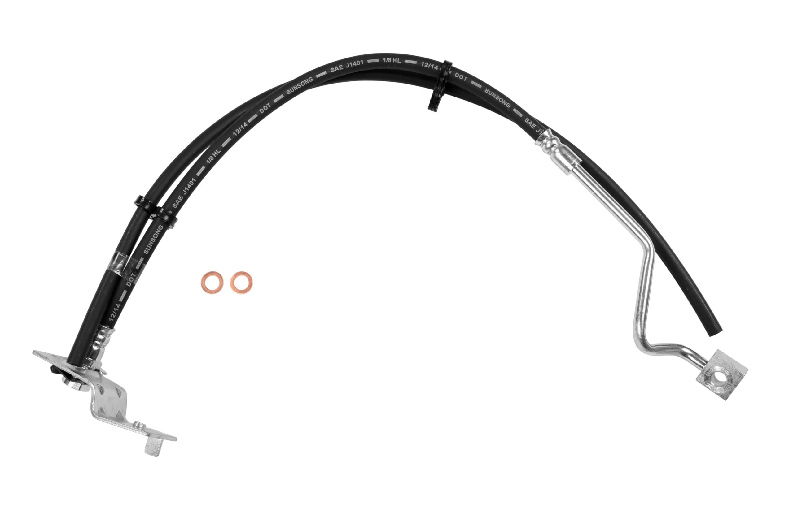 Sunsong 2203676 Brake Hydraulic Hose - High Performance Replacement for Cars & Trucks - Durable DOT Approved Brake Line - Perfect for Off-Roading, Towing & Daily Driving