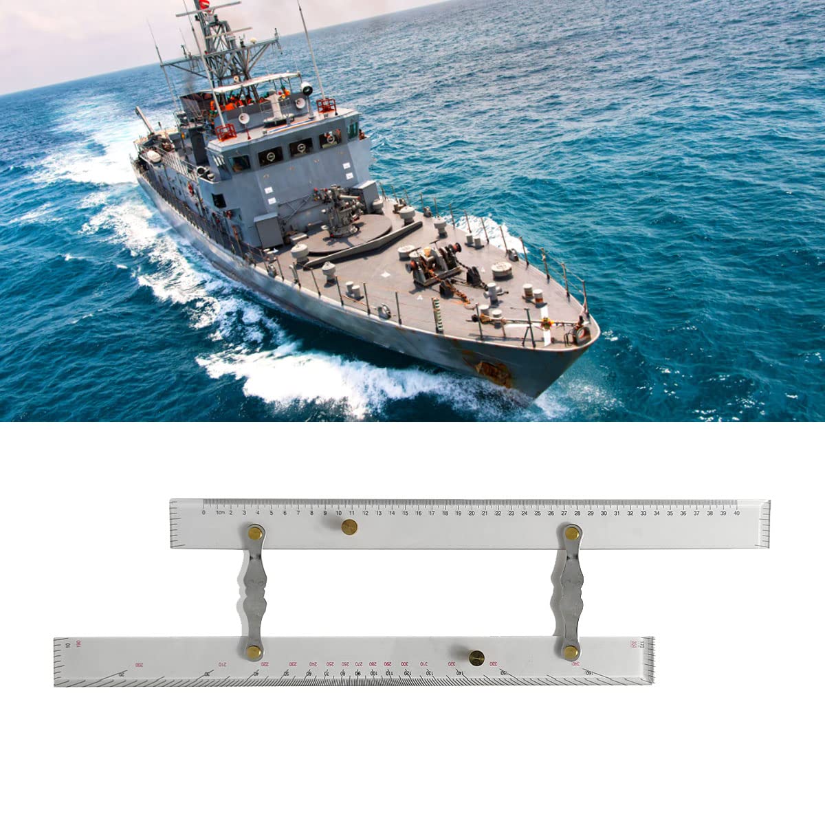 Marine Navigation Parallel Ruler - High Precision Clear Acrylic & Copper Drafting Tool for Boat Ship Drawing, Nautical Chart Operations - Perfect for Marine Navigation, Sailing, and Yacht Charting