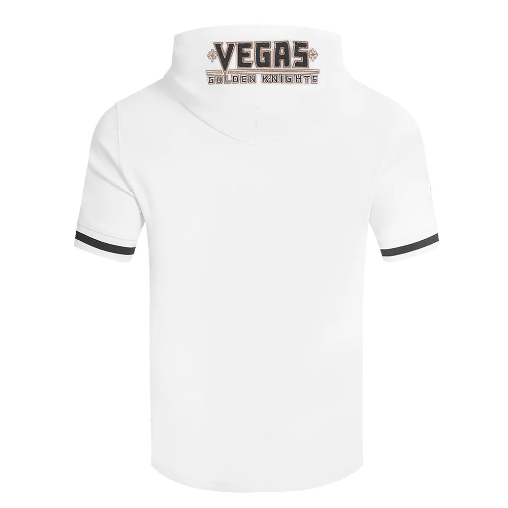 Men's Vegas Golden Knights Chenille Short Sleeve Hoodie - Pro Standard White - Perfect for Game Day, Casual Wear & Fan Apparel