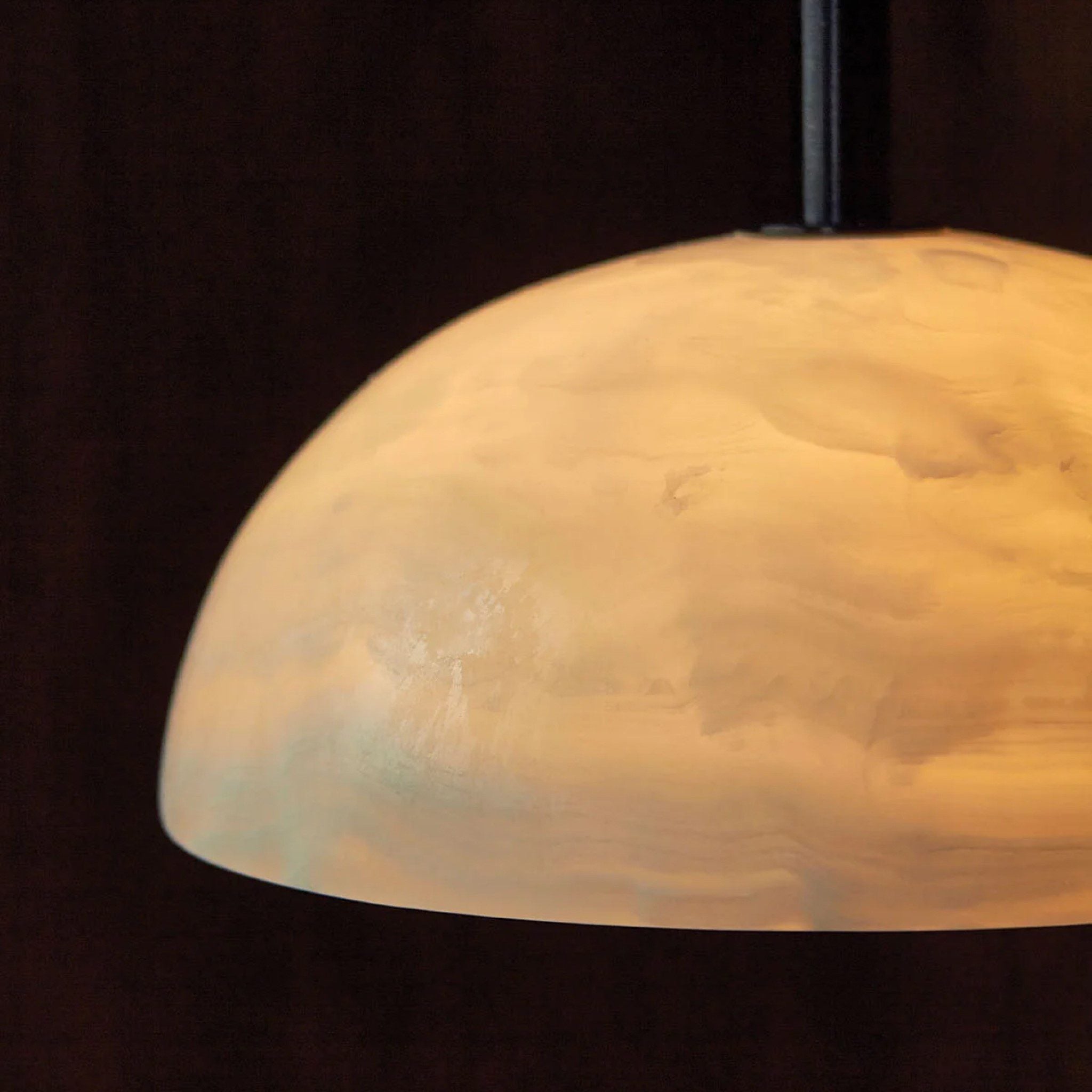 **PRE ORDER - MARZ DESIGNS Aurelia Pendant Light - White Onyx & Brushed Black Finish - Modern Ceiling Lighting for Dining Room, Kitchen, or Bedroom**
