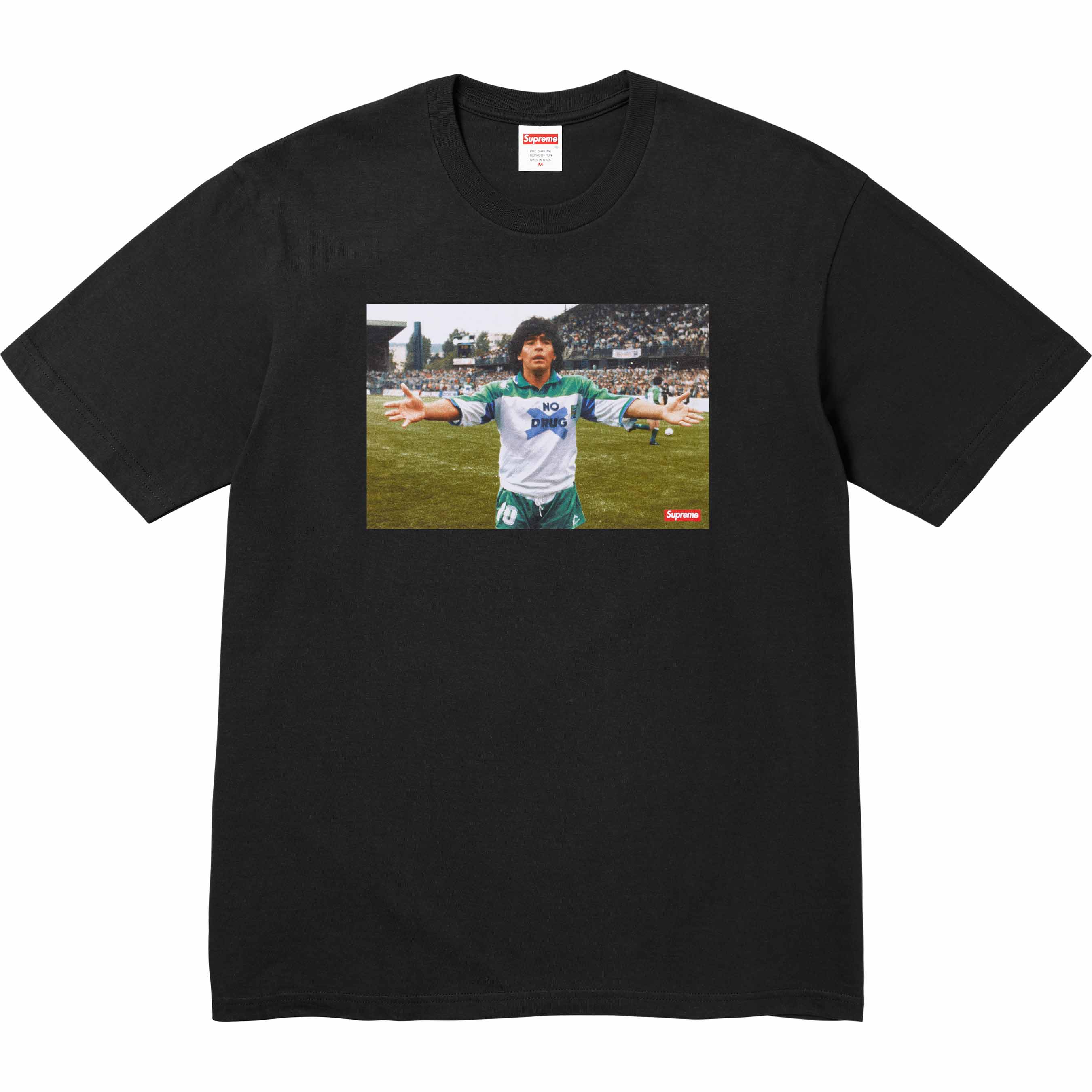 Supreme Maradona T-Shirt Black - Vintage Football Fan Tee for Men & Women - Perfect for Casual Wear, Sports Events, and Street Fashion