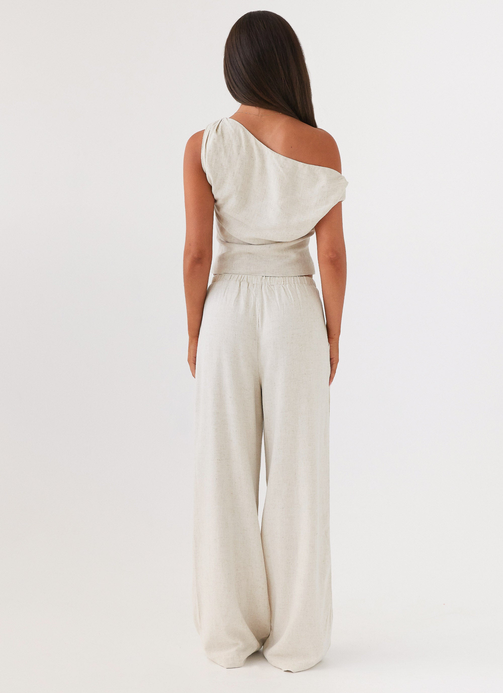 Fresh Face Linen Pants for Women - Soft & Breathable Oatmeal Color Loungewear - Perfect for Yoga, Travel & Relaxation at Home