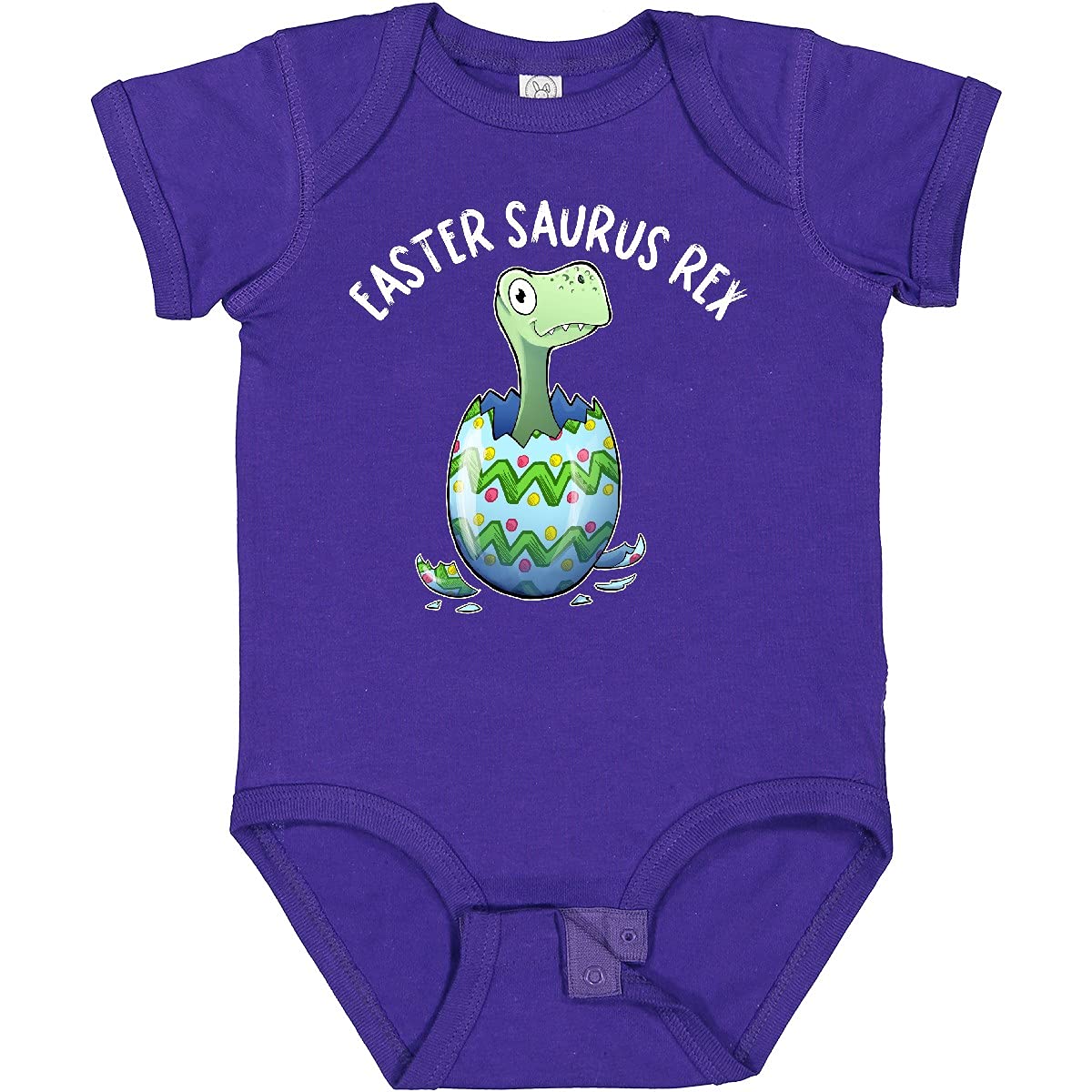 Inktastic Easter Saurus Rex Dinosaur Hatching Easter Egg Baby Bodysuit - Cute Dinosaur Themed Onesie for Infants & Toddlers - Perfect for Easter Outfits, Baby Showers & Holiday Photos