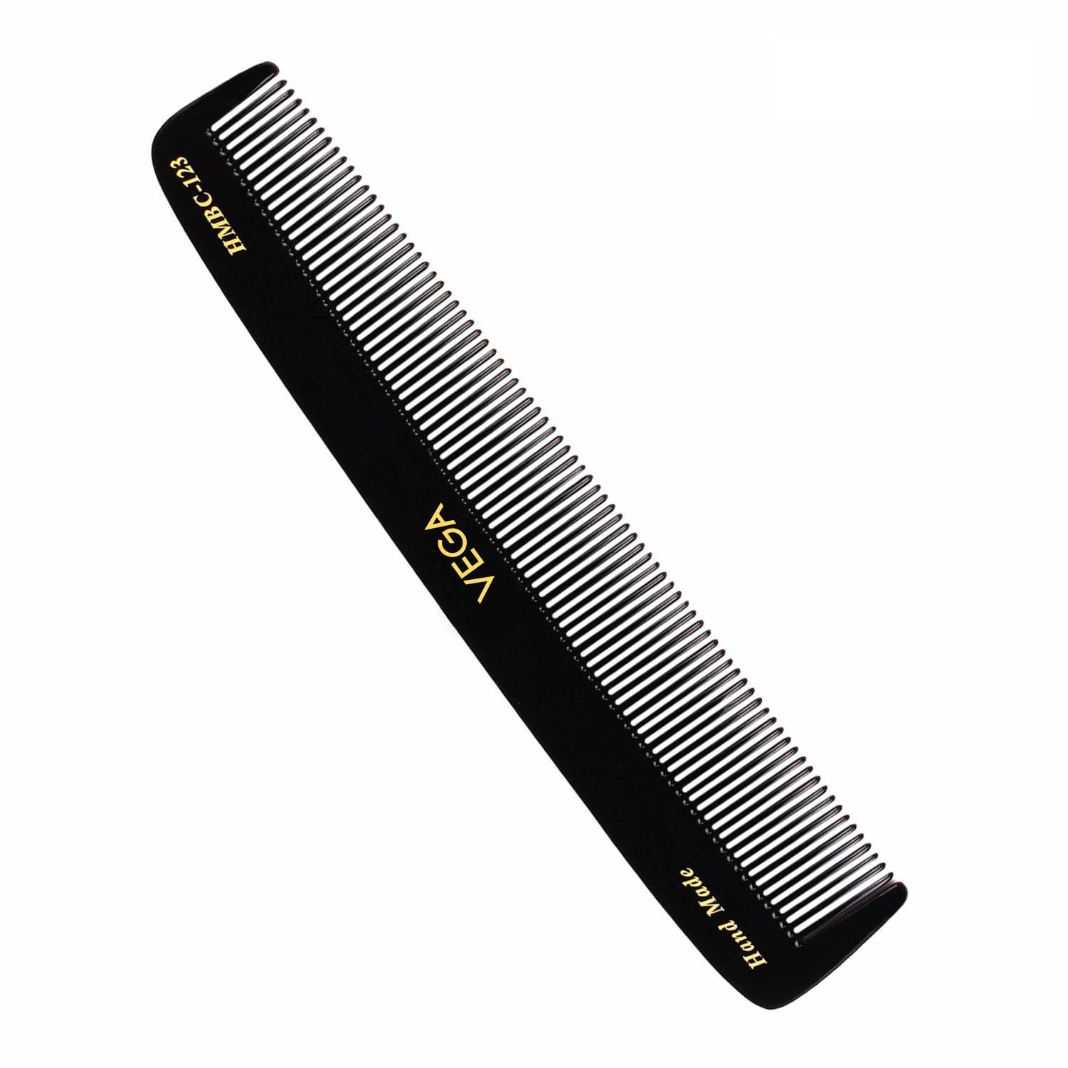 Vega Dressing Hair Comb - Handmade Wooden Comb for Men & Women | India's No.1 Hair Care Brand | Black (HMBC-123) | Perfect for Styling, Detangling & Scalp Massage