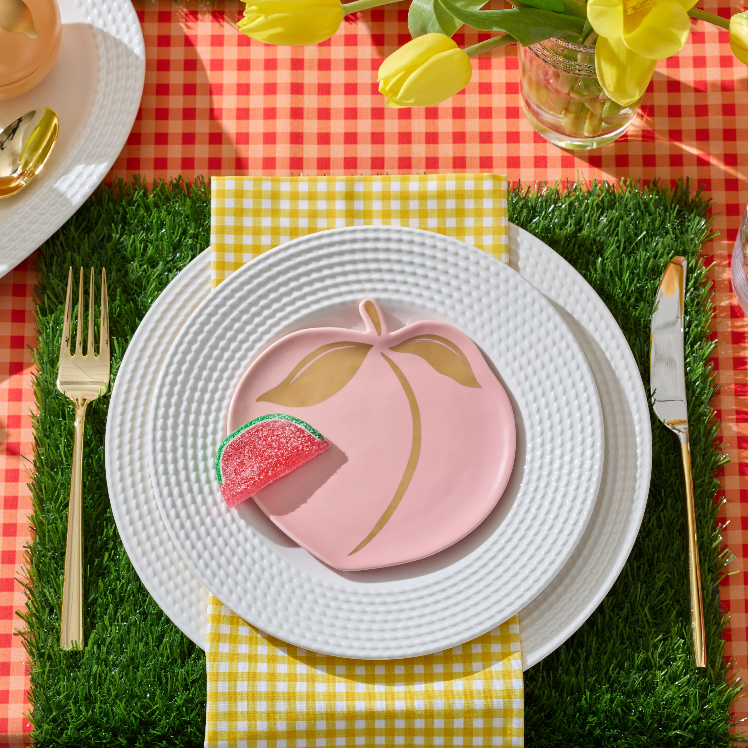 Colorful Tutti Fruity Dessert Plates Set of 4 - Perfect for Birthday Parties, Baby Showers & Summer Picnics